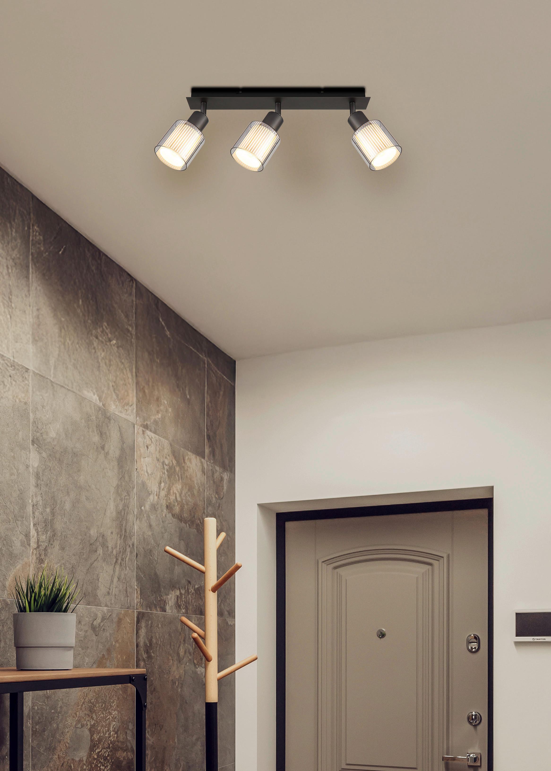 Proiector Villegas - alb/negru cromat, Basics, sticlă/metal (41/8/18,6cm) - Globo