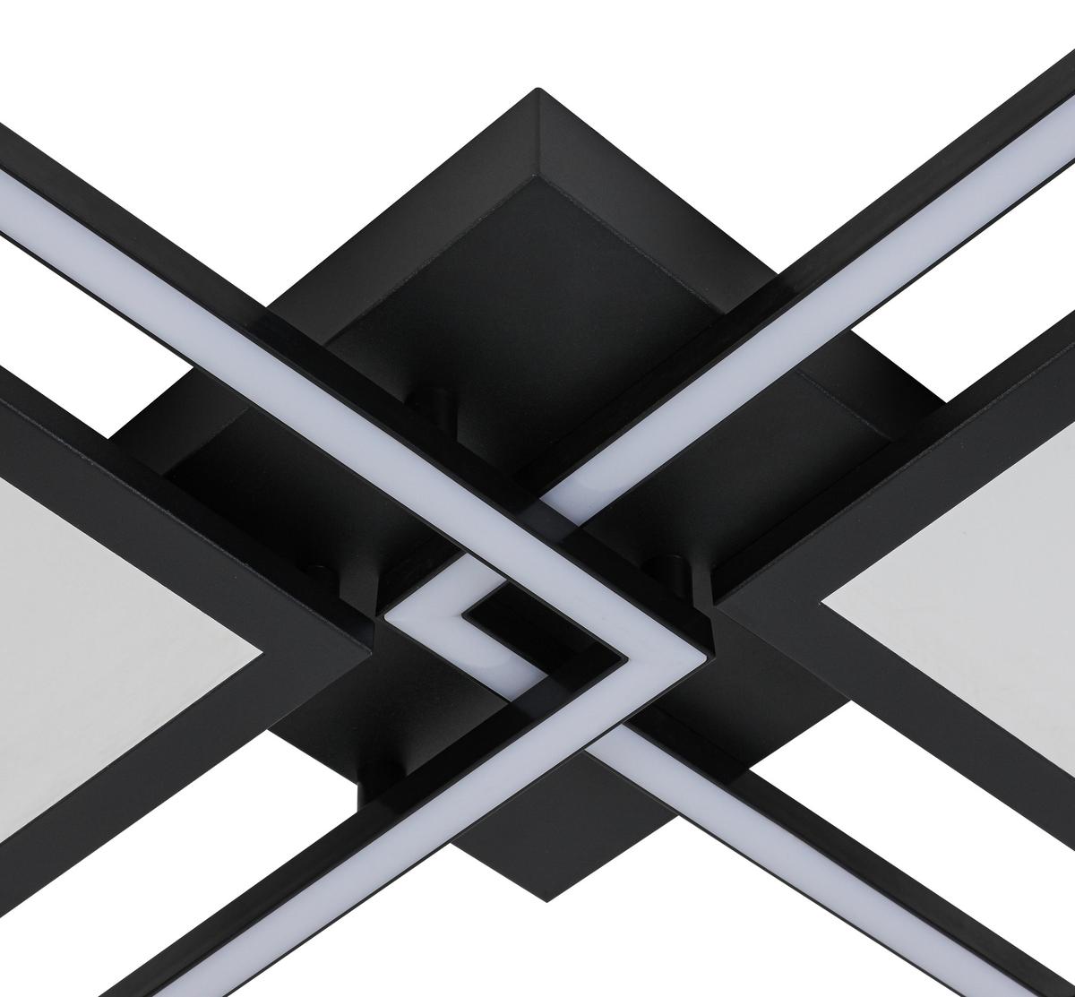 Stropna Led-svetilka Preceval - črna, kovina/umetna masa (41,8/75,3/6,7cm) - Premium Living