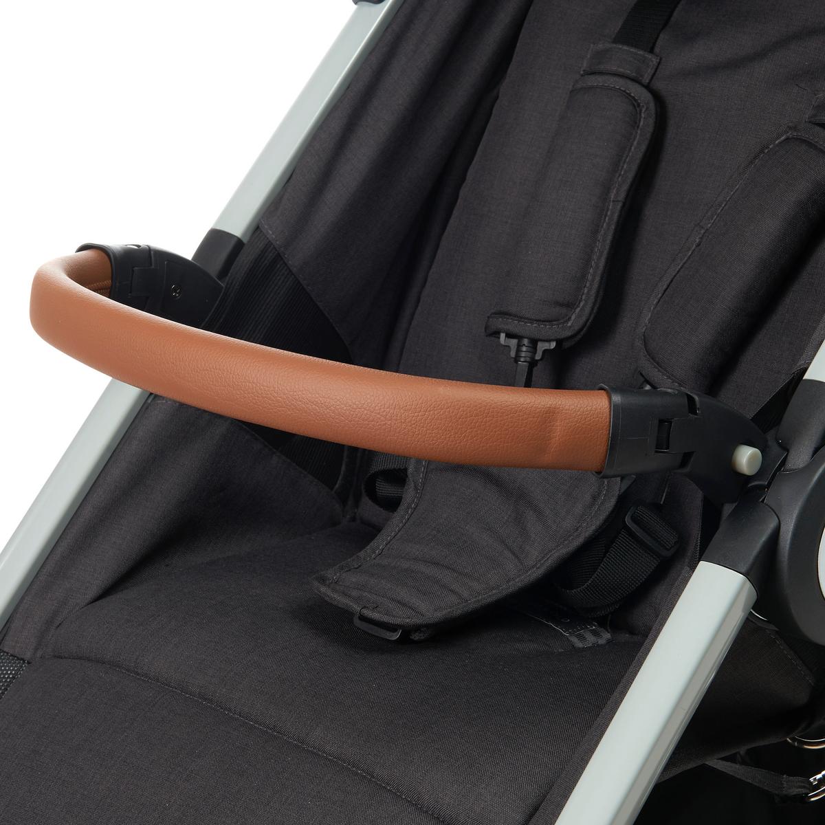 WÓZEK SPACEROWY SMART - ciemnoszary/kolor aluminiowy, Trend, metal/tkanina (115/56/105cm) - Jimmylee