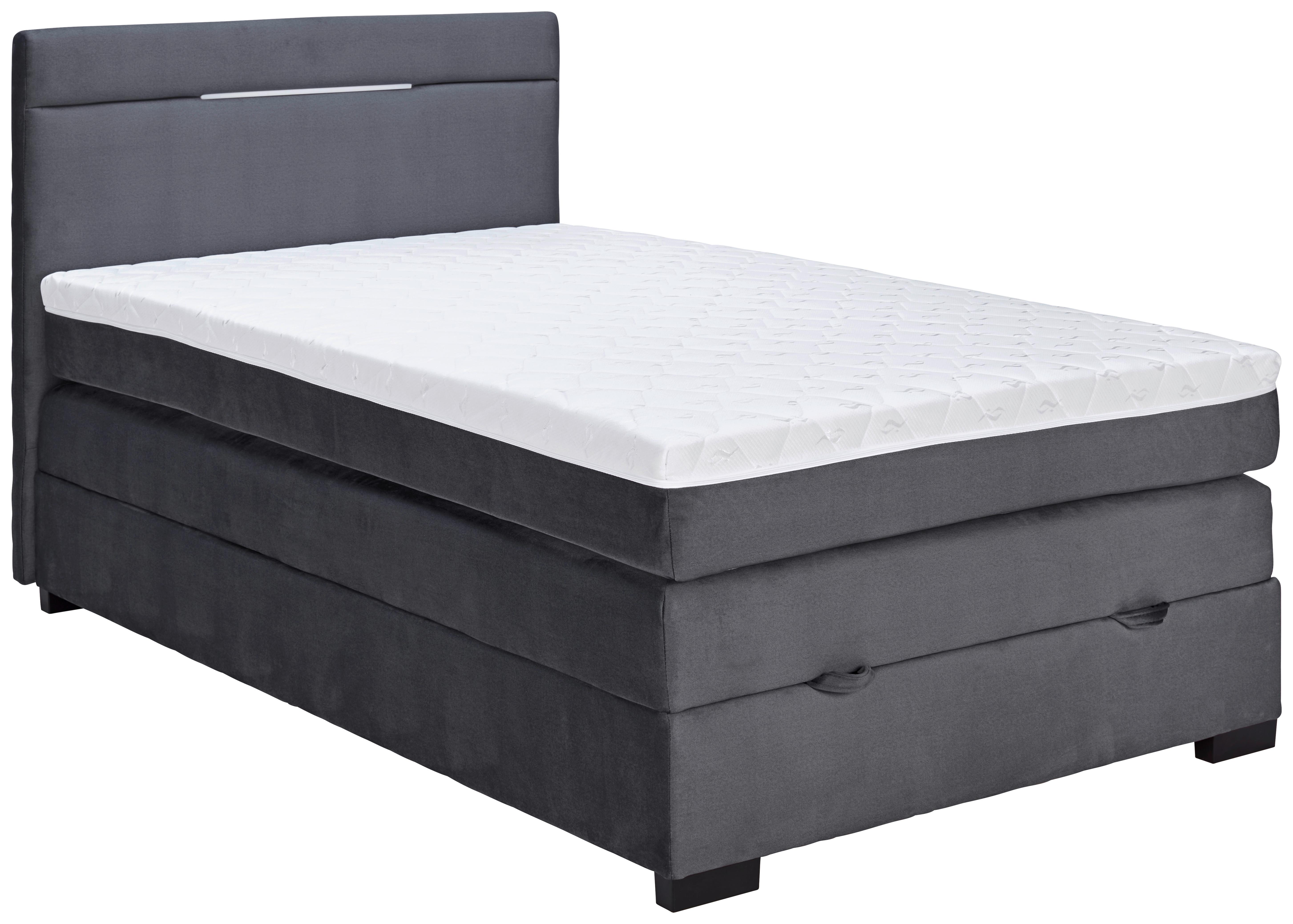 Boxspring Krevet Tommy - boje grafita, Moderno, drvni materijal/tekstil (140/200cm) - Modern Living