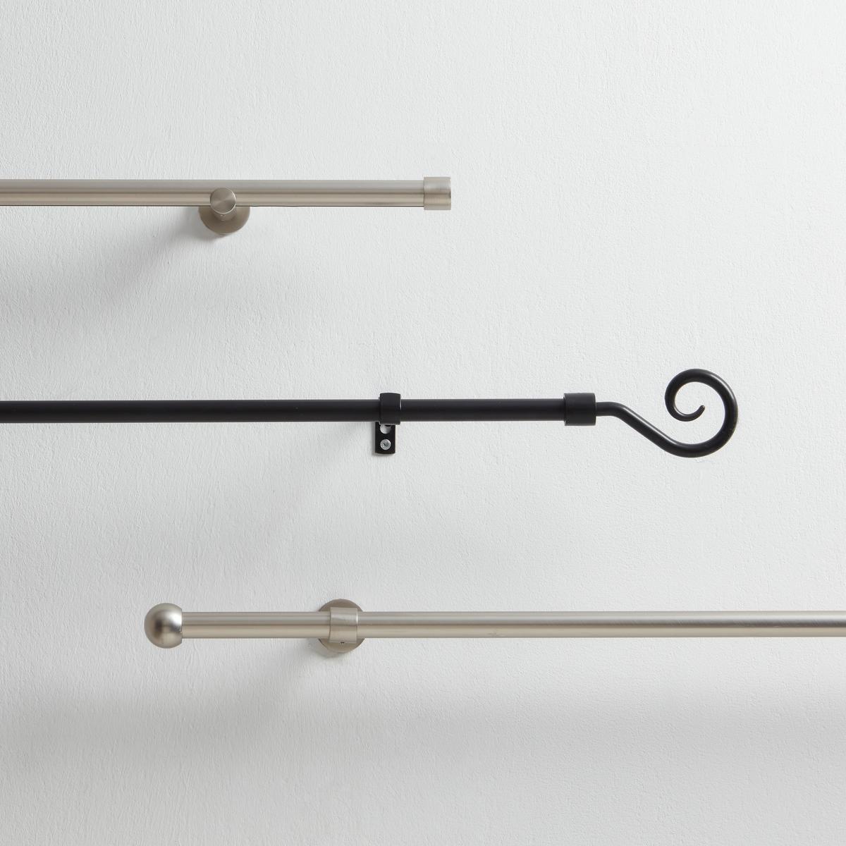 Vorhangstangenset Black Night ca. 130-240cm - Schwarz, Kunststoff/Metall (130-240cm) - Based