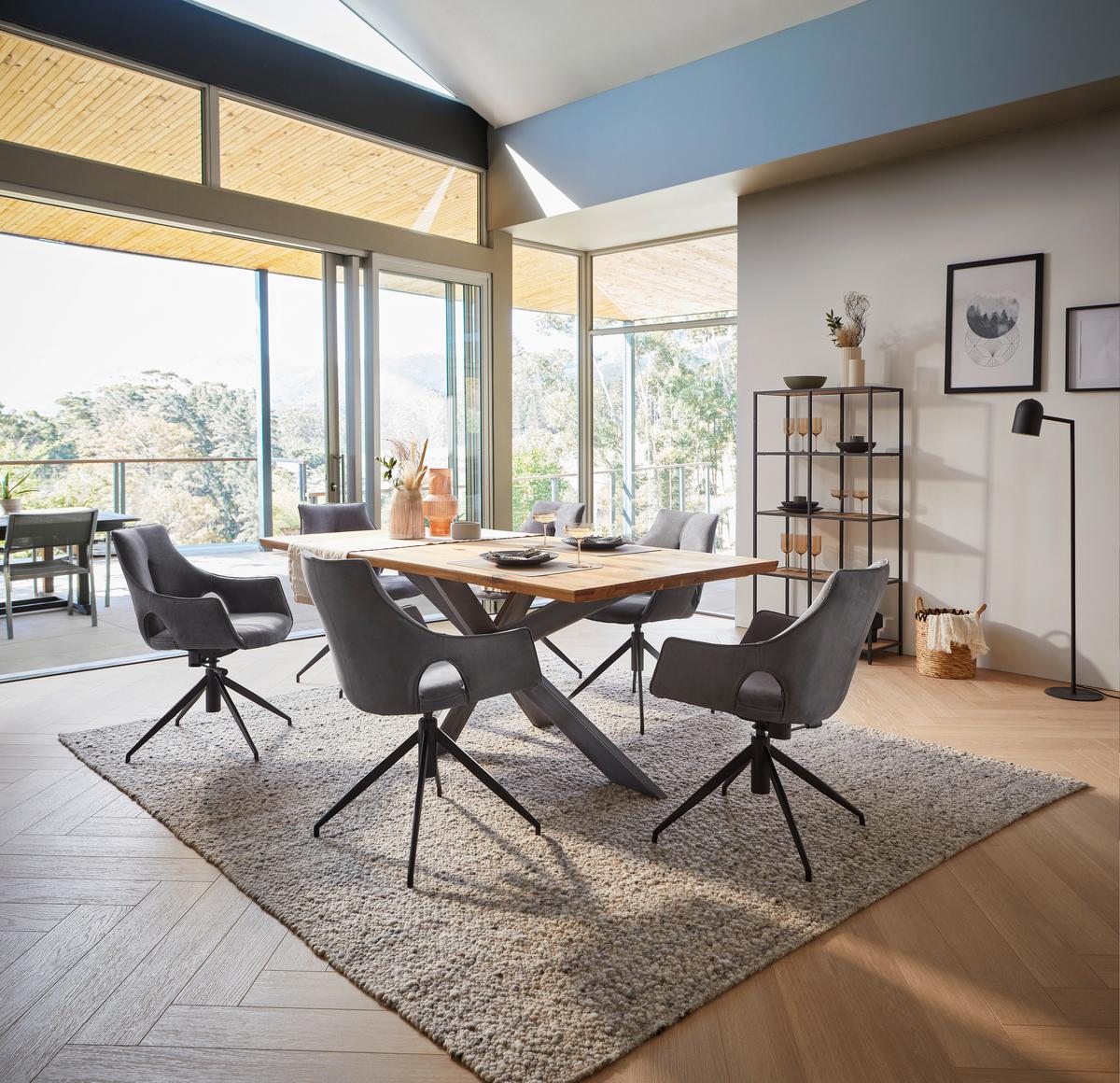 KRZESŁO AMSTERDAM - ciemnoszary/czarny, Design, metal/tkanina (59/87/61cm) - Novel