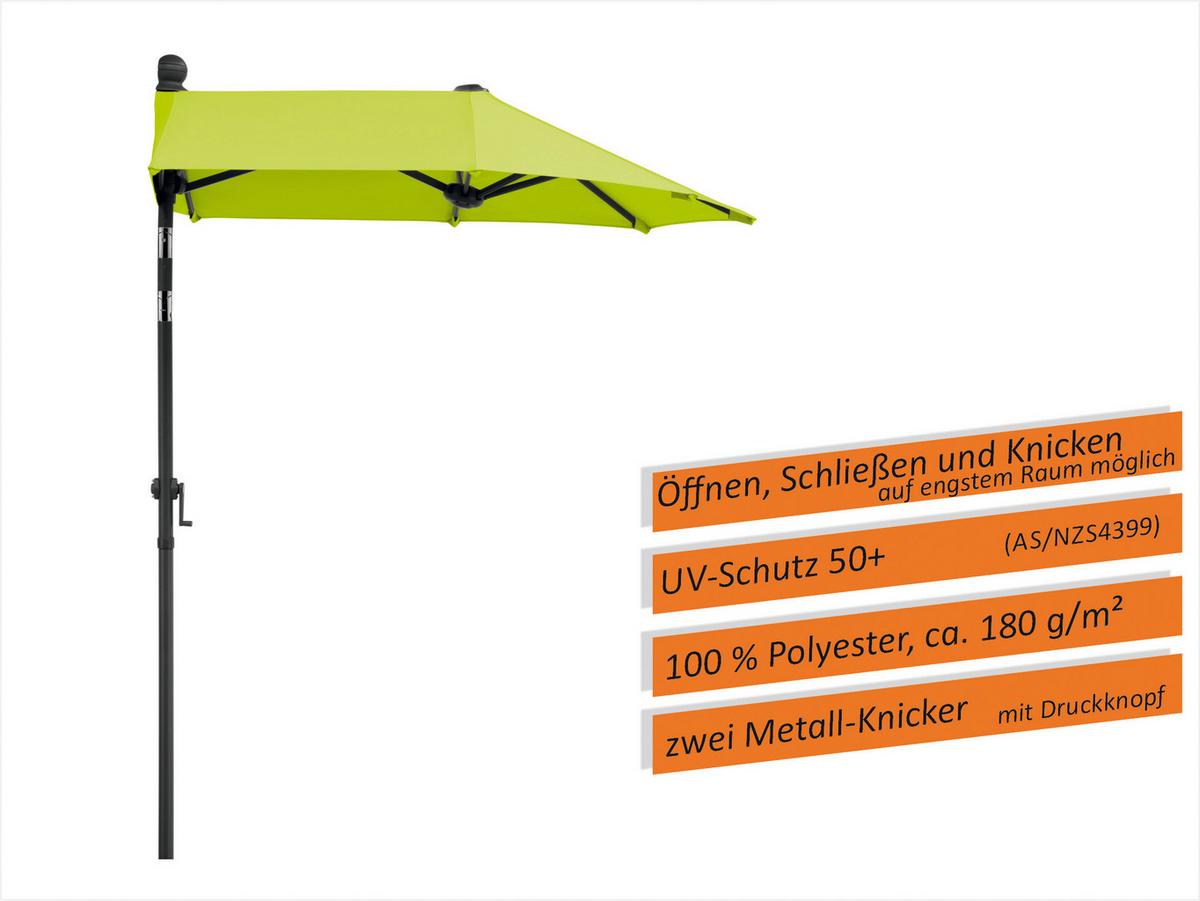 Ampelschirm Salerno Mezza ca.150x228x150cm Grün - Anthrazit/Grün, Basics, Textil/Metall (150/228/150cm) - Schneider