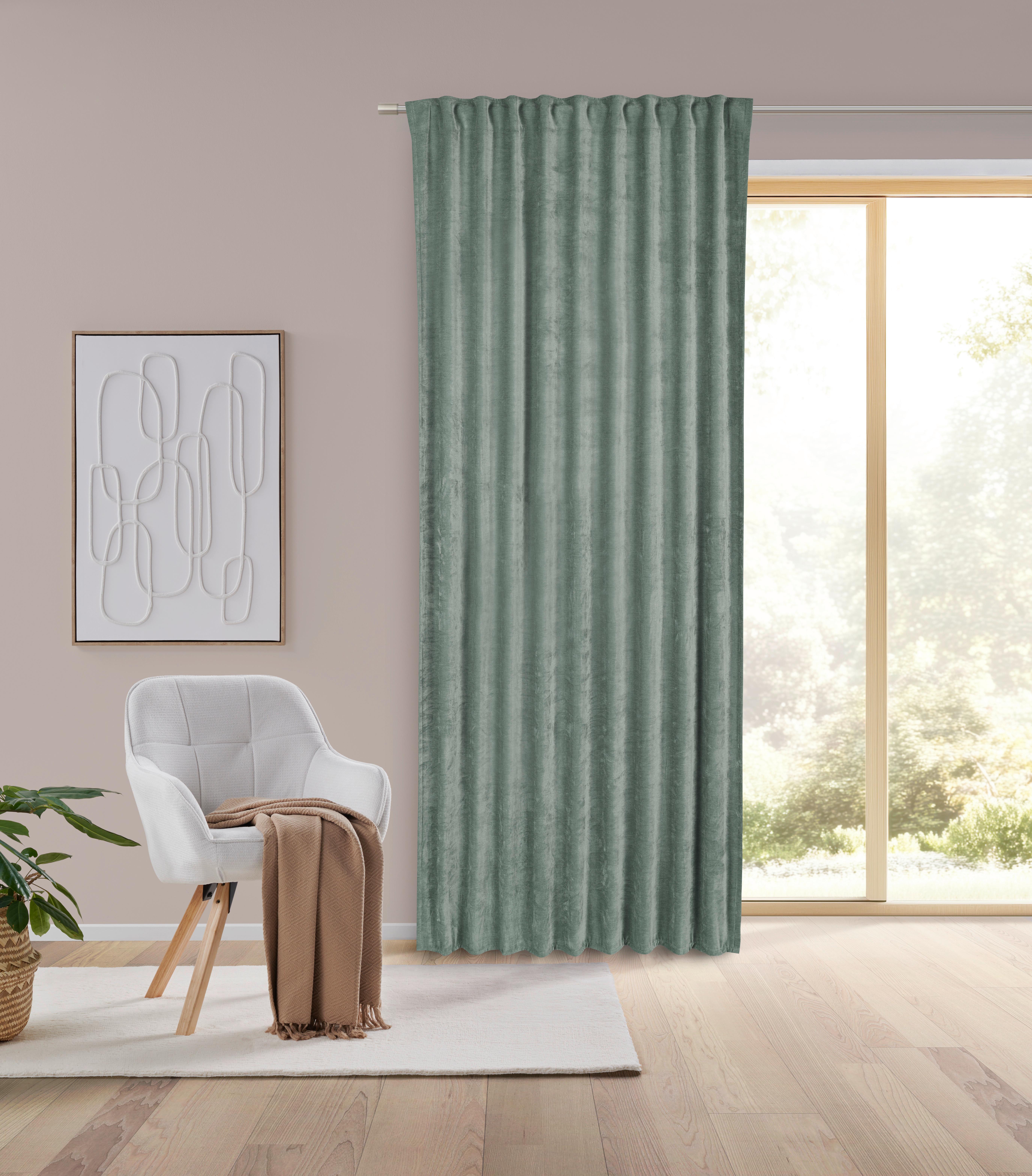 GARDINLÄNGD CASPER - grön, Klassisk, textil (140/245cm) - Mömax