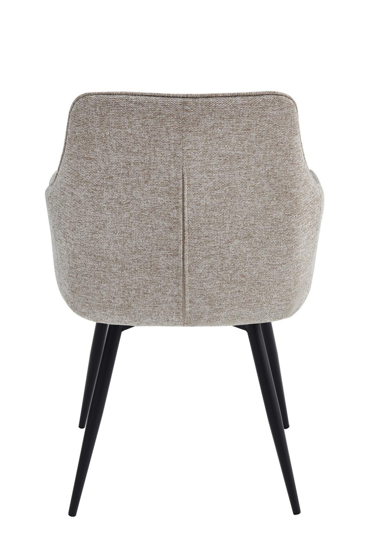 ARMLEHNSTUHL-SET VERONA I S 2ER-SET - Beige/Schwarz, MODERN, Textil/Metall (53/85/62cm) - MID.YOU