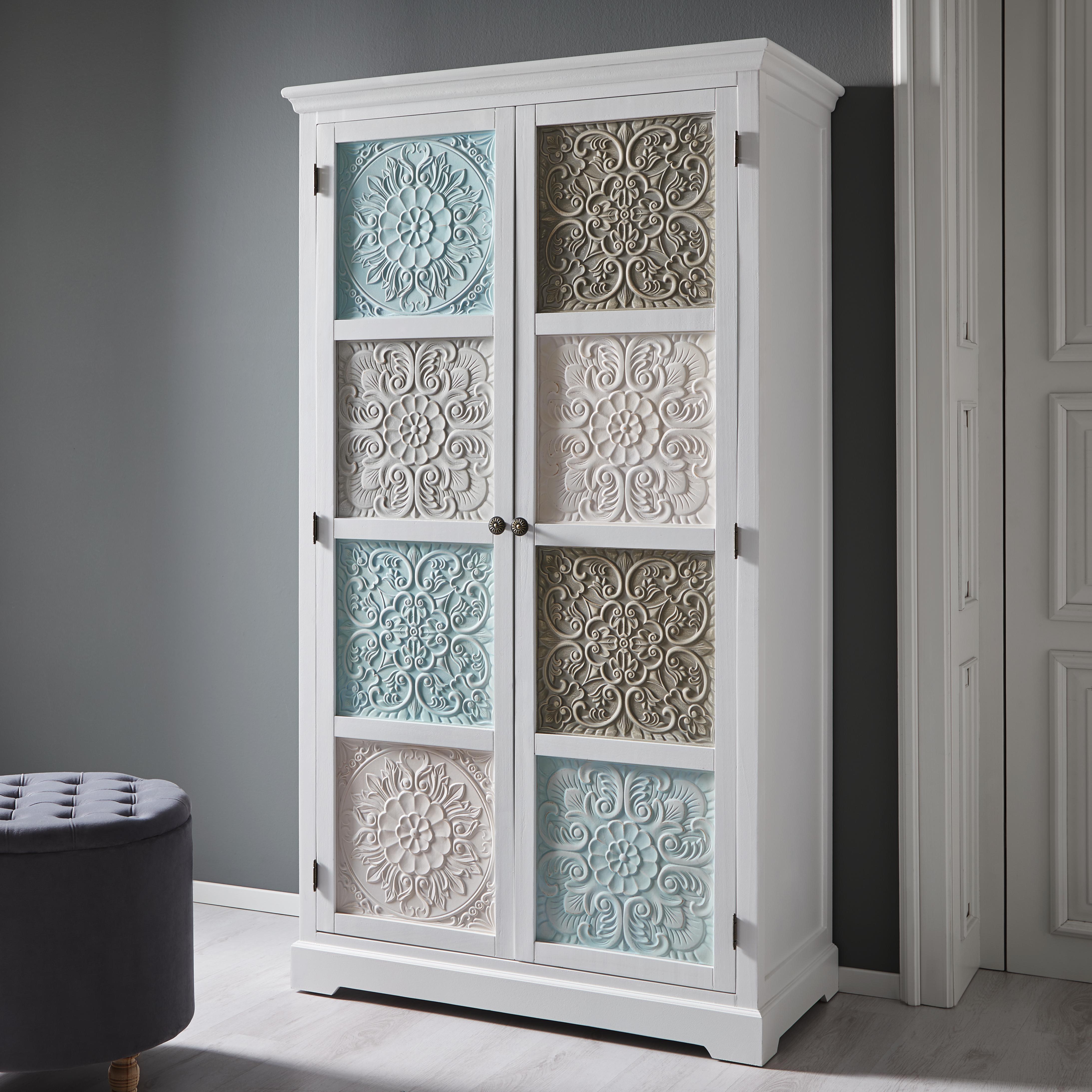 KLEIDERSCHRANK in Mulitcolor 'Avery' - Multicolor, MODERN, Holz/Metall (100/182/50cm) - Bessagi Home