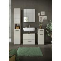 Badezimmer Ice Kaschmir 4-teilig - Kaschmir/Schwarz, Trend, Glas/Holzwerkstoff (120cm) - MID.YOU