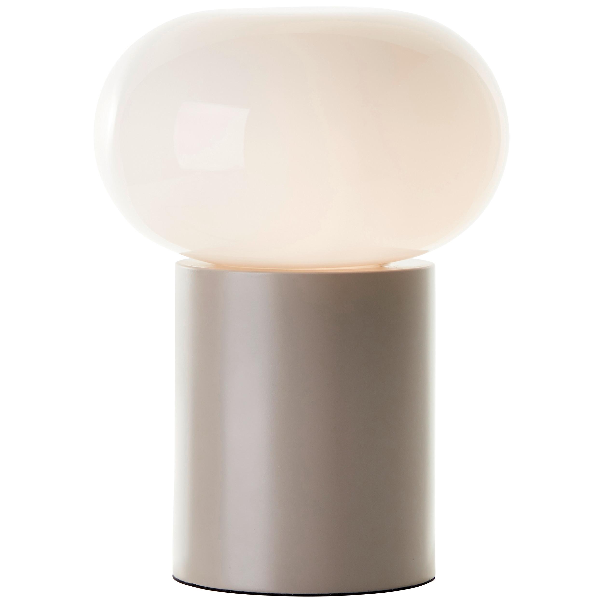 Tischleuchte Daeny Taupe max. 25 Watt - Taupe/Weiß, Design, Glas/Metall (20/27cm) - Brilliant