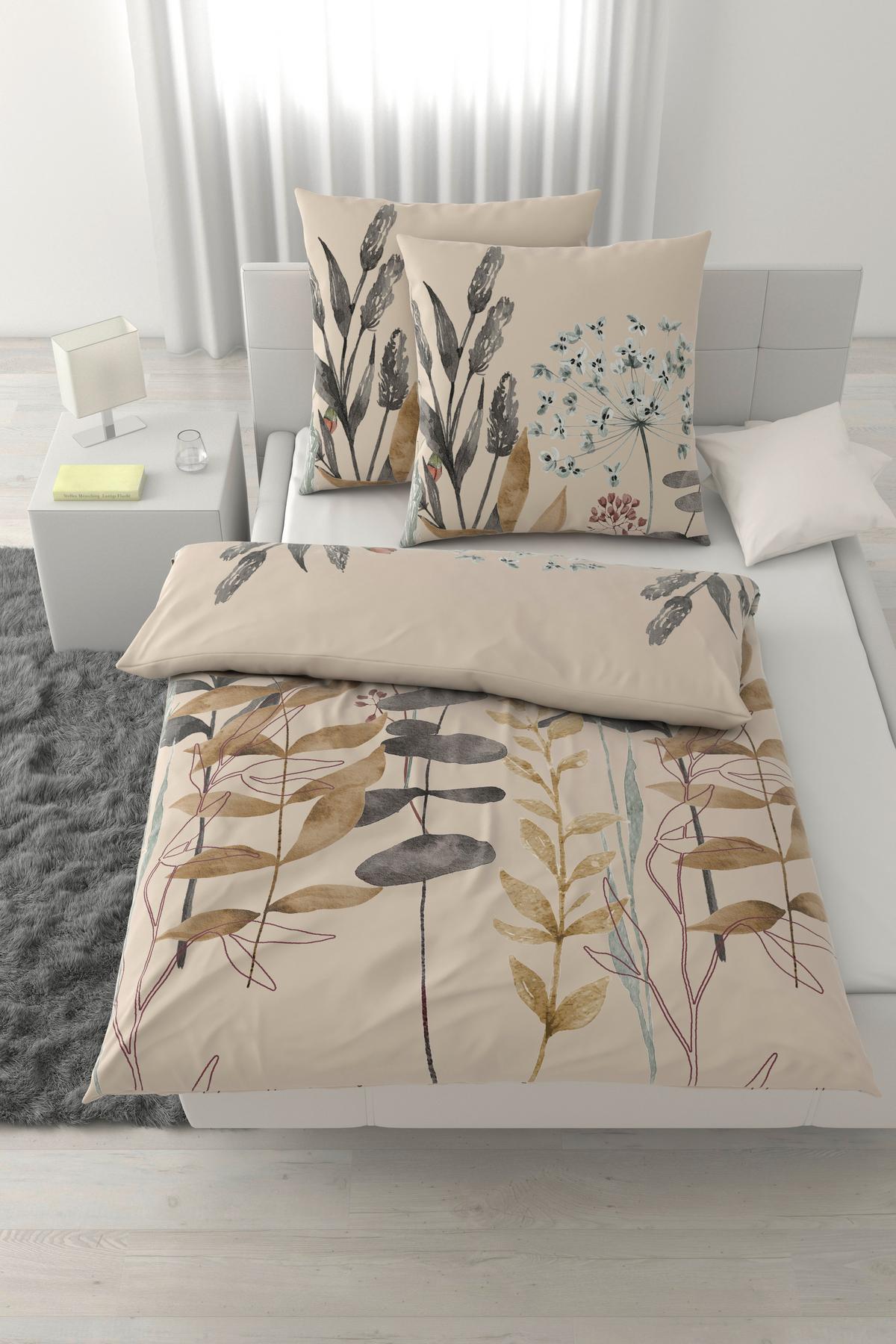 Bettwäsche Leavi XXL Beige ca. 200x200cm - Beige, MODERN, Textil (200/200cm) - Mömax