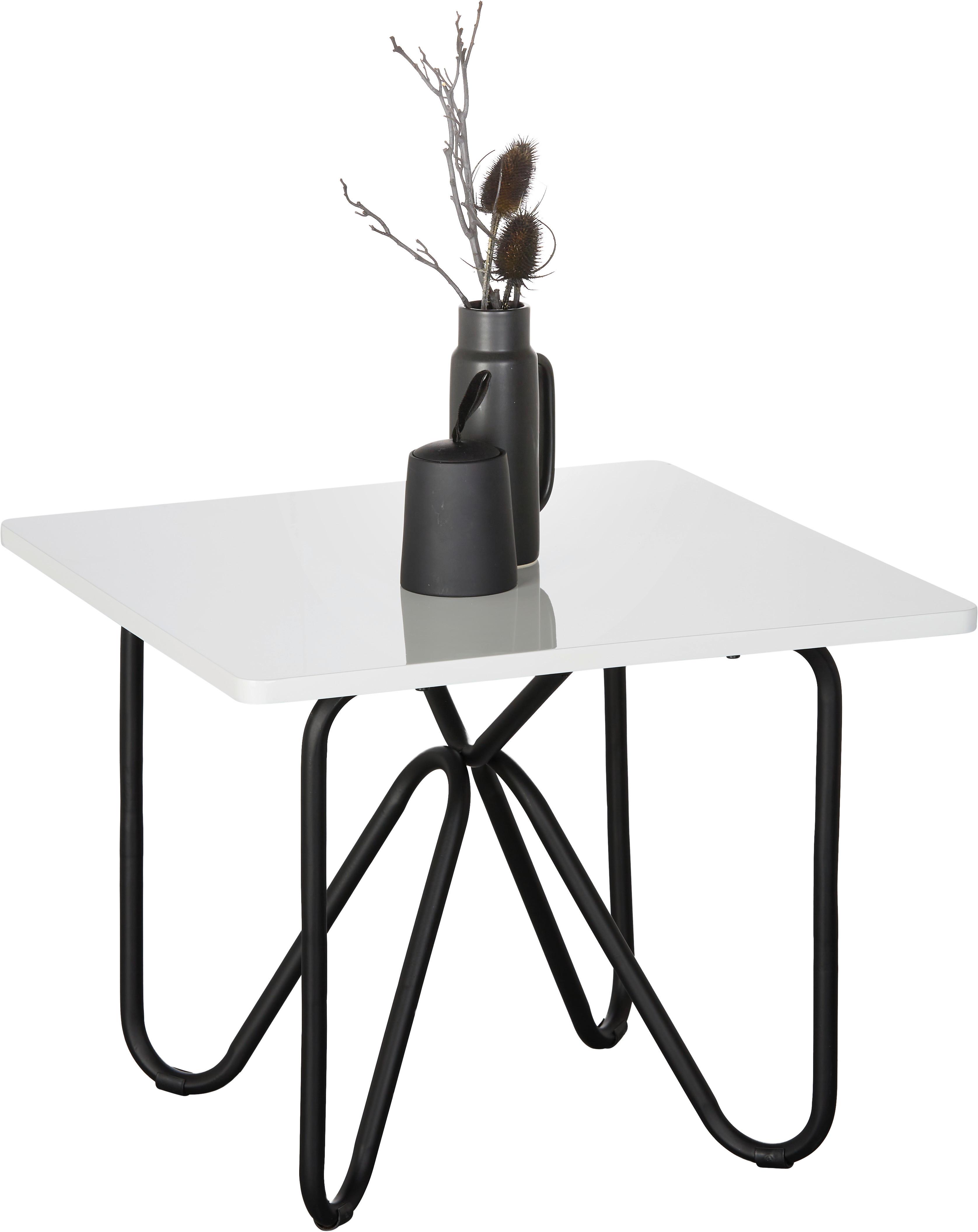 Couchtisch in Schwarz/Weiss - Weiss/Schwarz, Modern, Holzwerkstoff/Metall (60/60/47cm) - Mömax