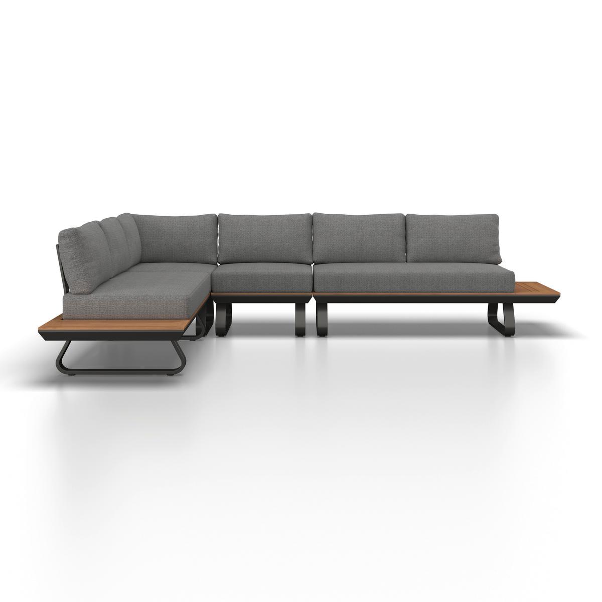 Garnitură grădină Emma - gri închis/antracit, Modern, plastic/metal (248/318/72cm) - Bessagi Garden