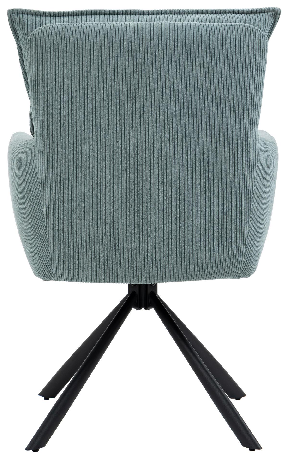 KRZESŁO Z PODŁOKIETNIKAMI POINT - czarny/jasnoniebieski, Design, metal/tkanina (60/95/67cm) - Novel