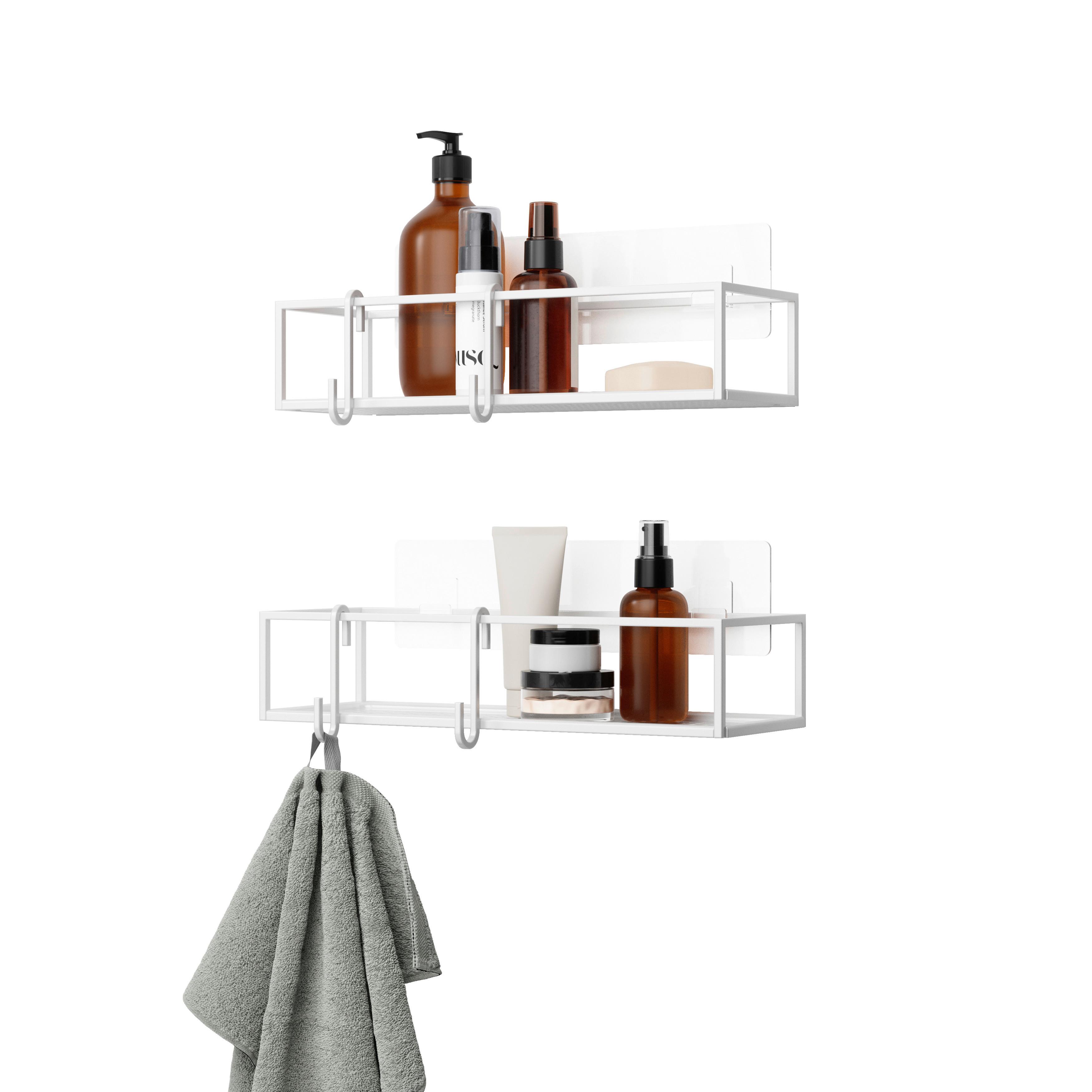 Duschregal Cubiko Weiß, 2er Set - Weiß, MODERN, Metall (32/6,5/12cm) - Mömax