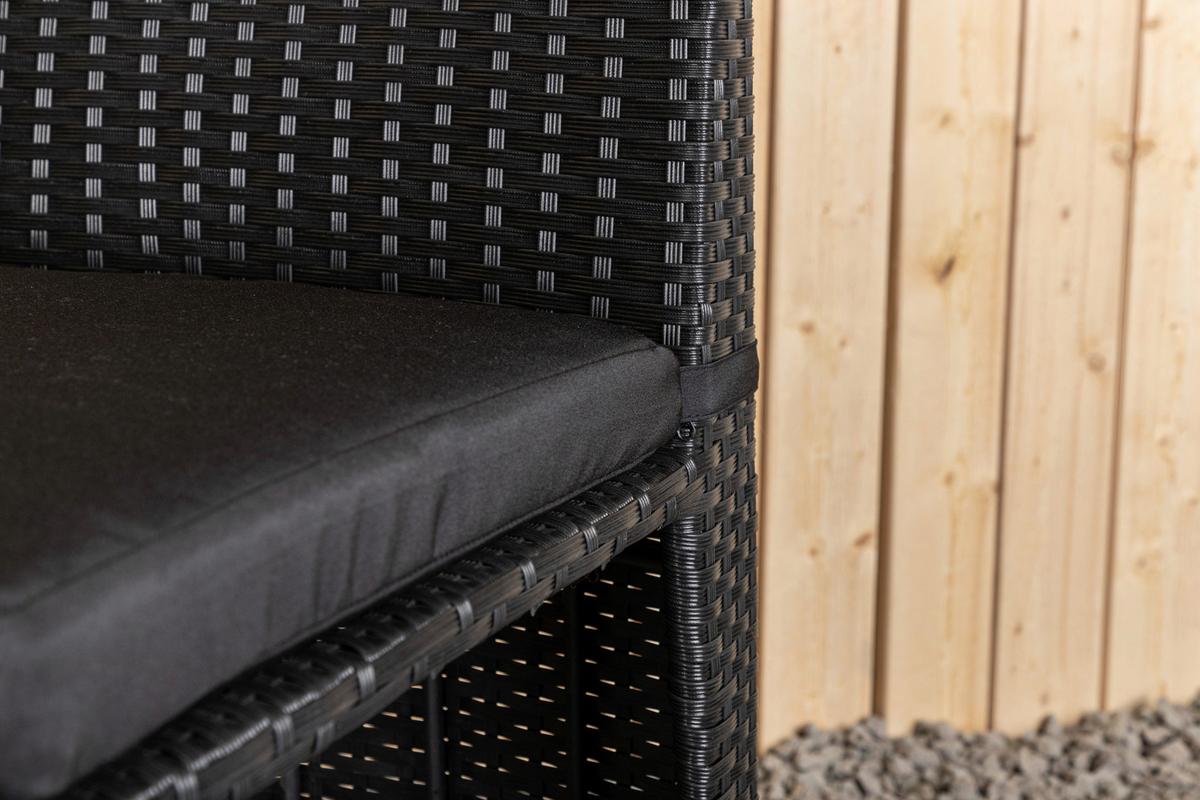 Balkonset Savanna 3-tlg. Grau/Schwarz - Schwarz/Grau, KONVENTIONELL, Kunststoff/Textil - Gardenson