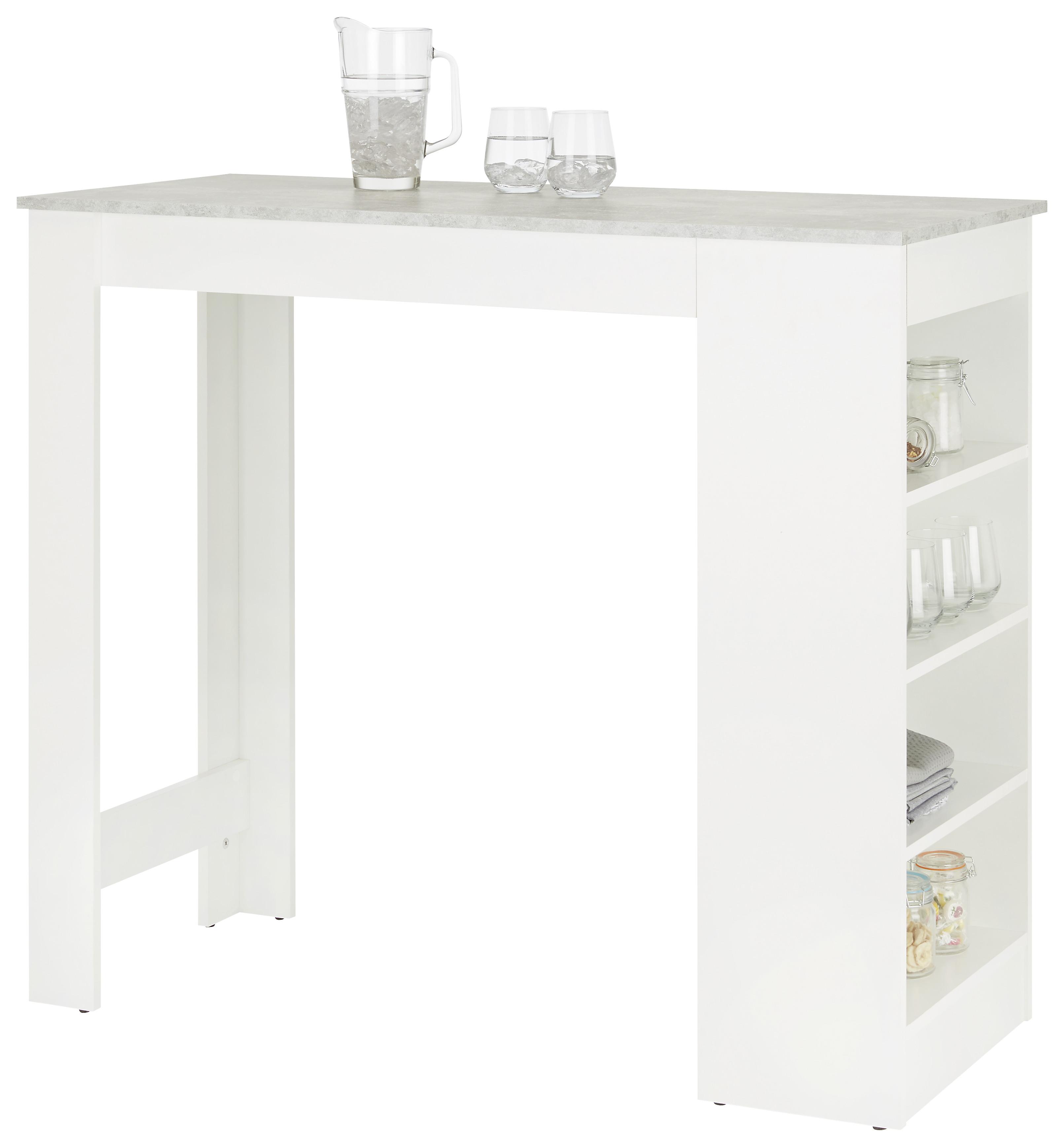 Bárasztal Mojito - fehér/szürke, Modern, faalapú anyag (115/50/103cm) - Best Price