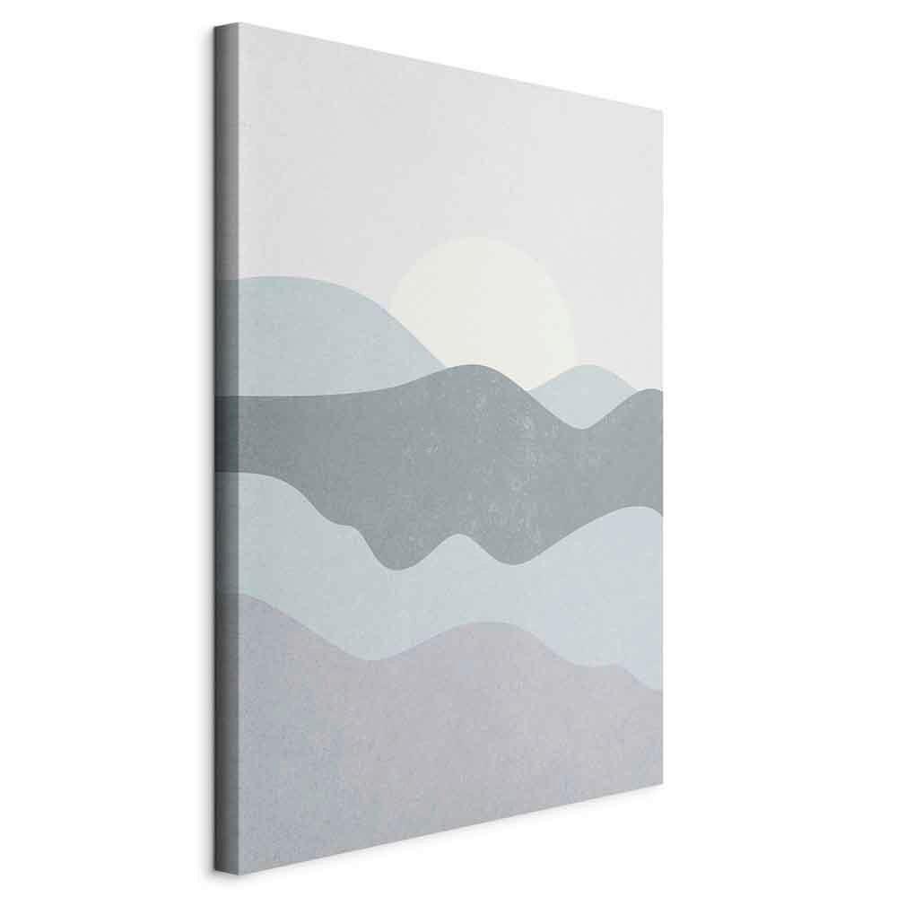 Slika Na Platnu Sun Over Mountains - svetlo siva/modrosiva, Basics, tekstil/les (80/120/1.2cm) - artgeist