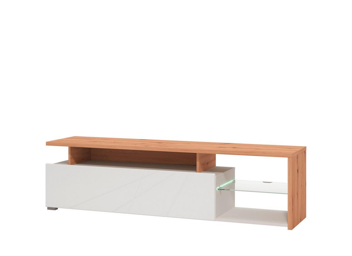 Lowboard Arctic Weiß/Eiche Artisan - Weiß/Eiche Artisan, MODERN, Holzwerkstoff (170/47/42cm) - Mömax