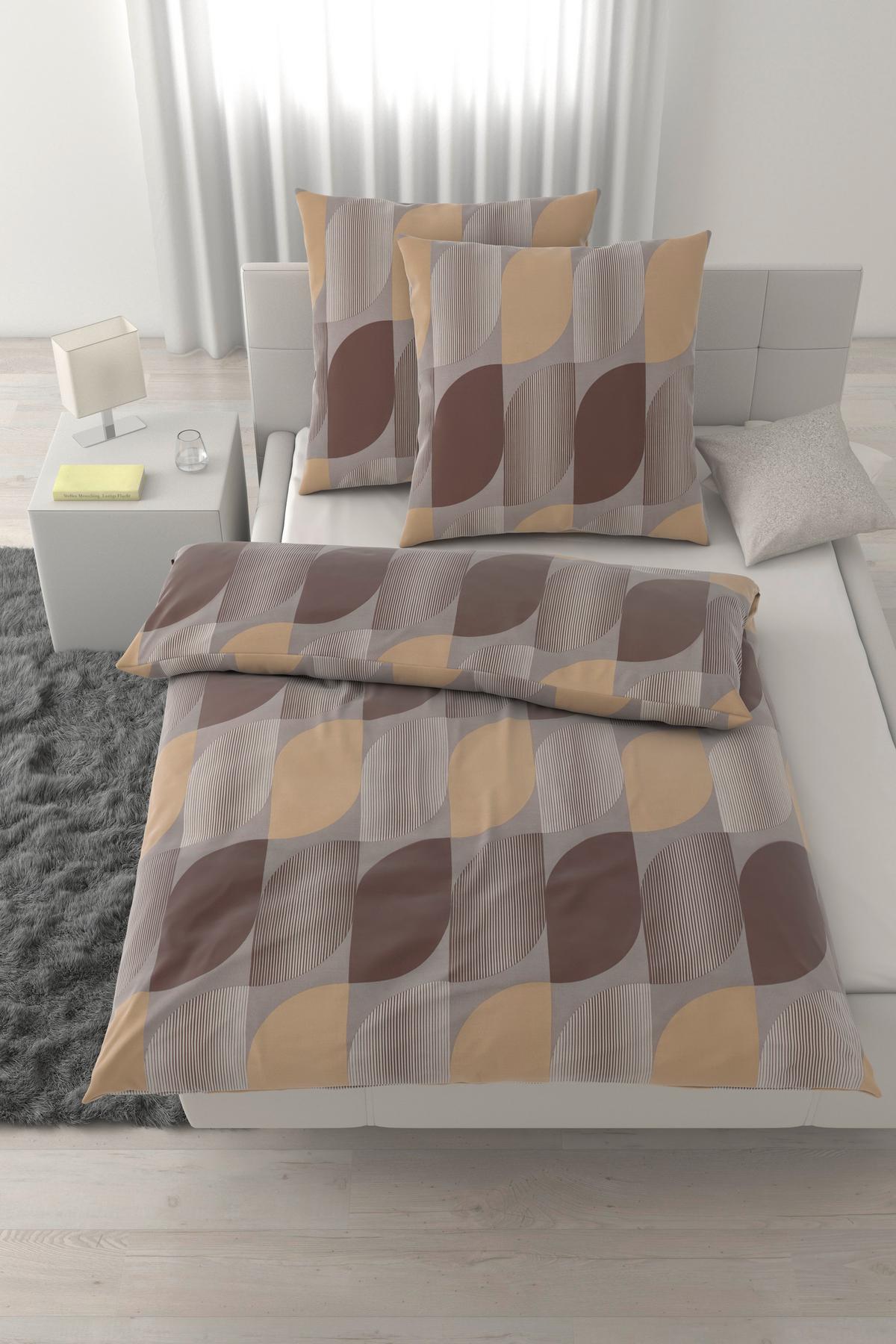 Bettwäsche Gala XXL Grau/Beige ca. 200x200cm - Champagner/Dunkelgrau, Textil (200/200cm) - Mömax