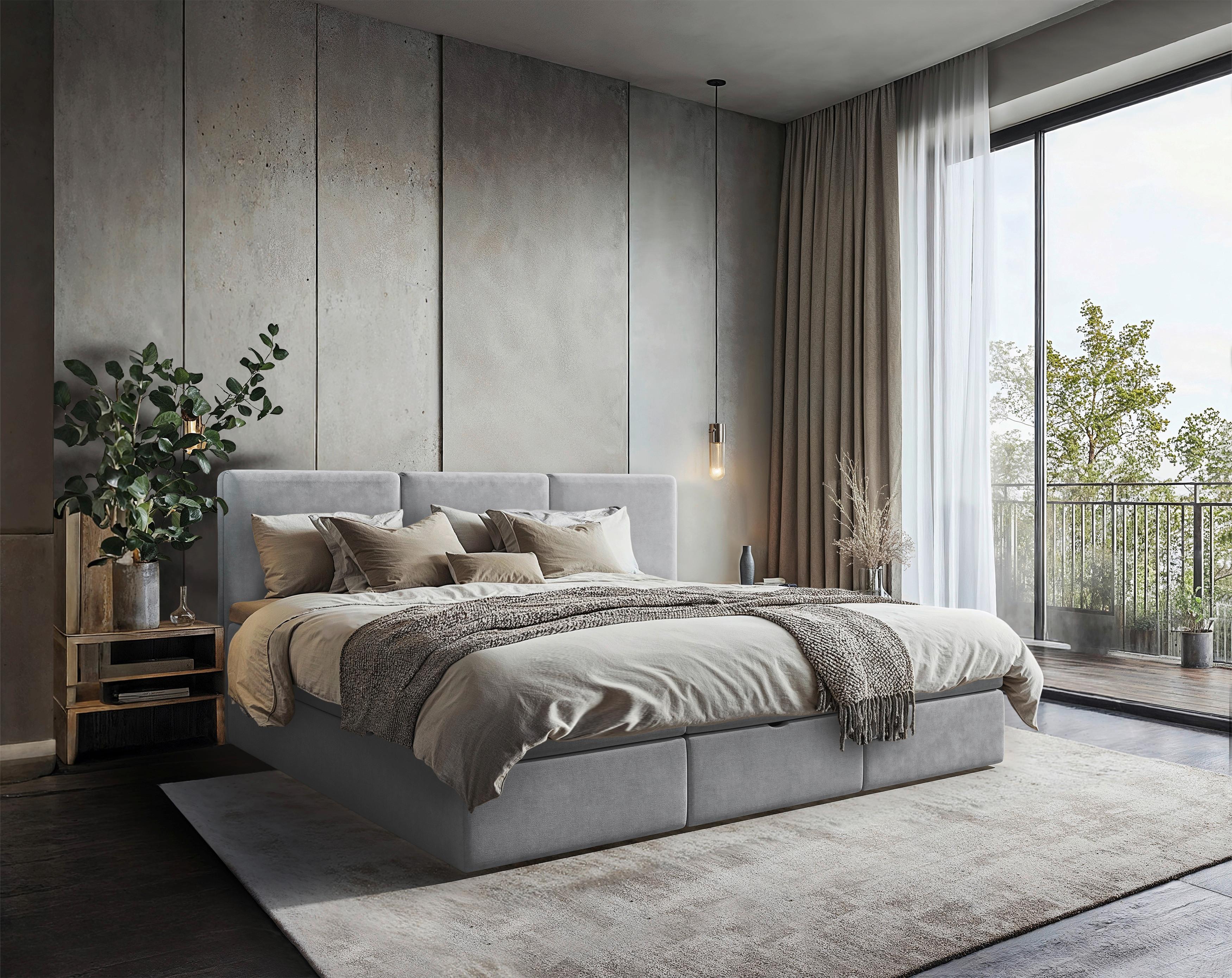 Familienbett Domino Combo Dunkelgrau ca.240x200cm - Dunkelgrau/Schwarz, MODERN, Holz/Holzwerkstoff (240/200cm) - MID.YOU