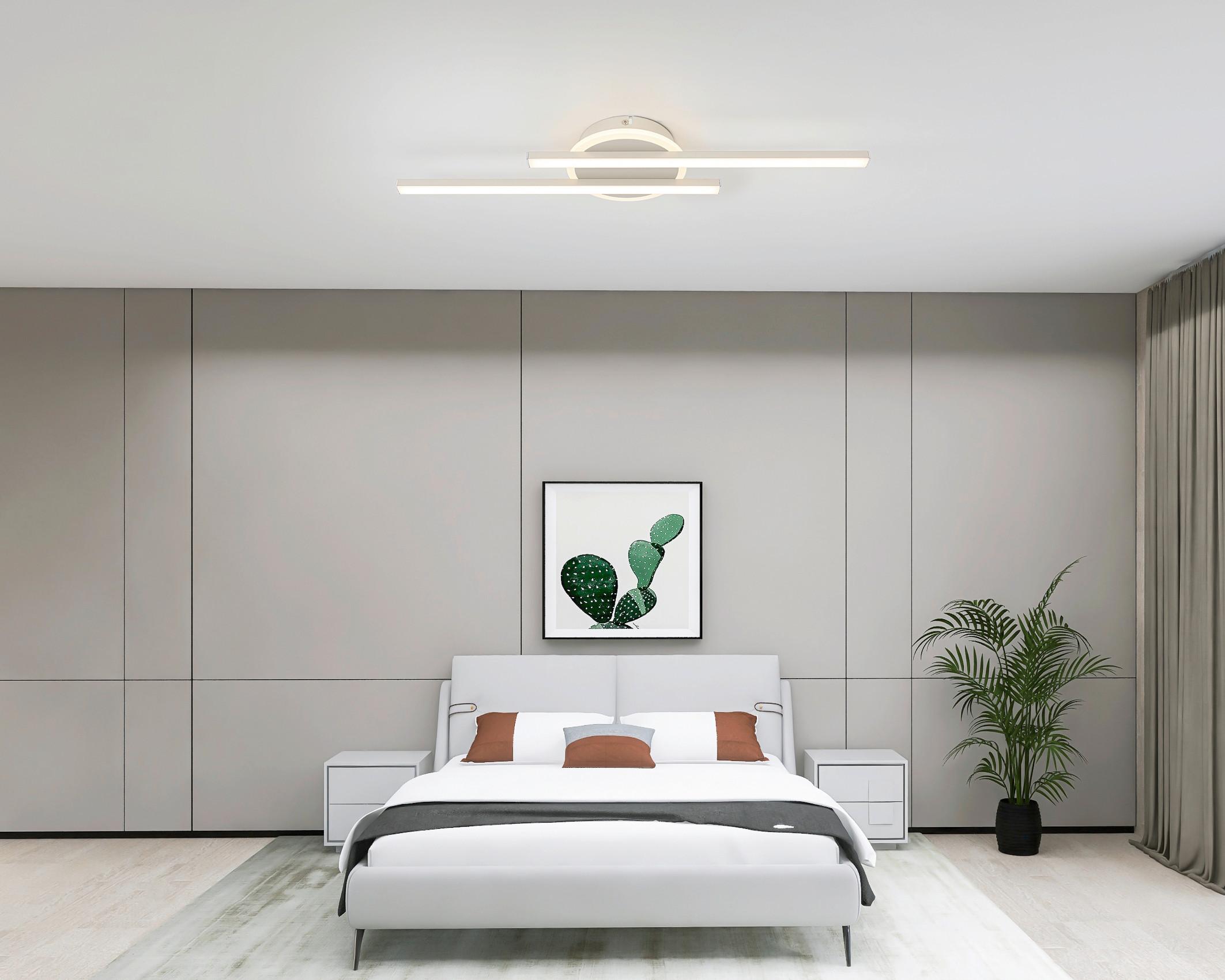 LED-TAKLAMPA OLGA - sandfärgad, Modern, metall/plast (58/15/5cm) - Mömax