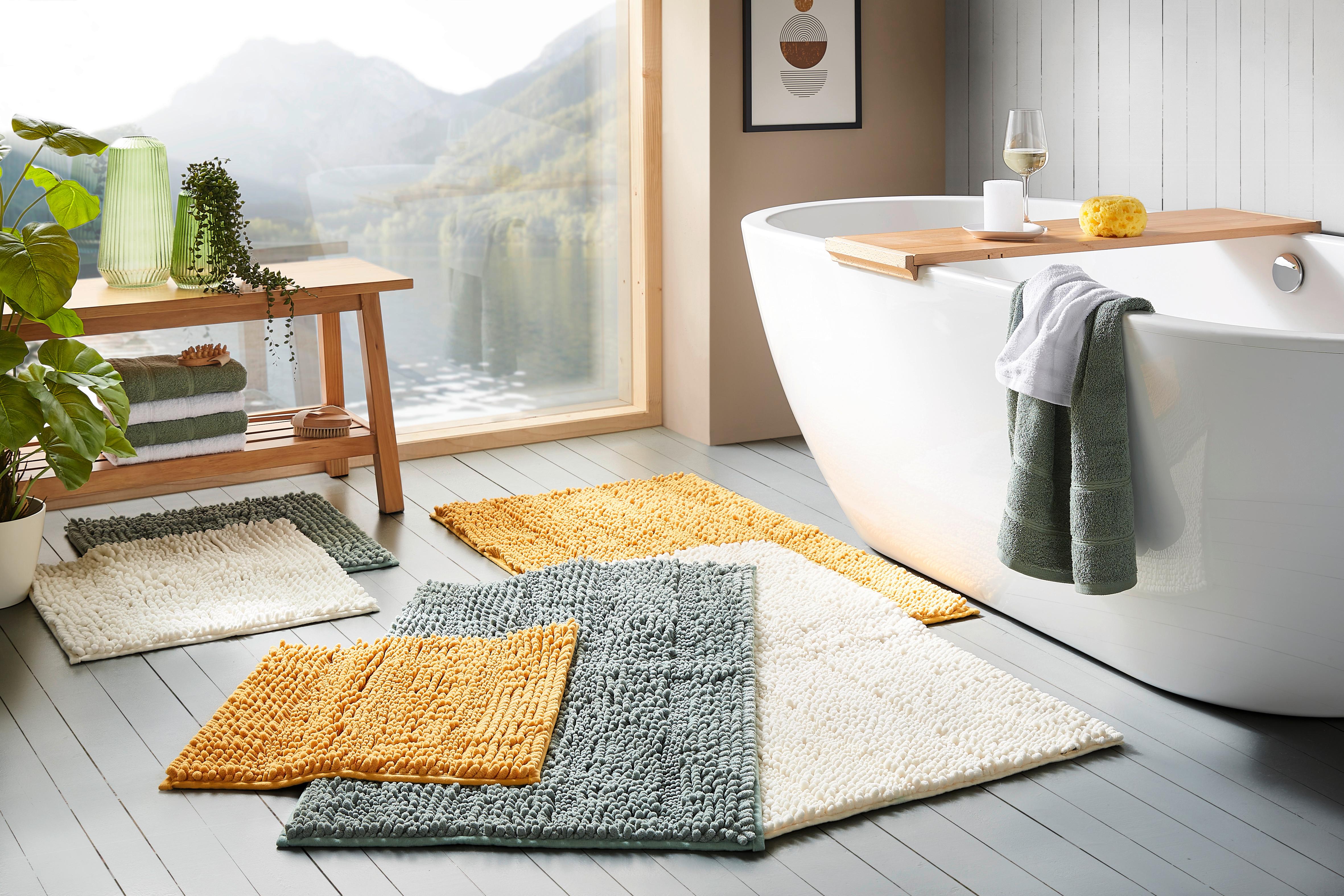 Badematte Uwe in Weiß ca. 50x50cm - Weiß, Textil (50/50cm) - Modern Living