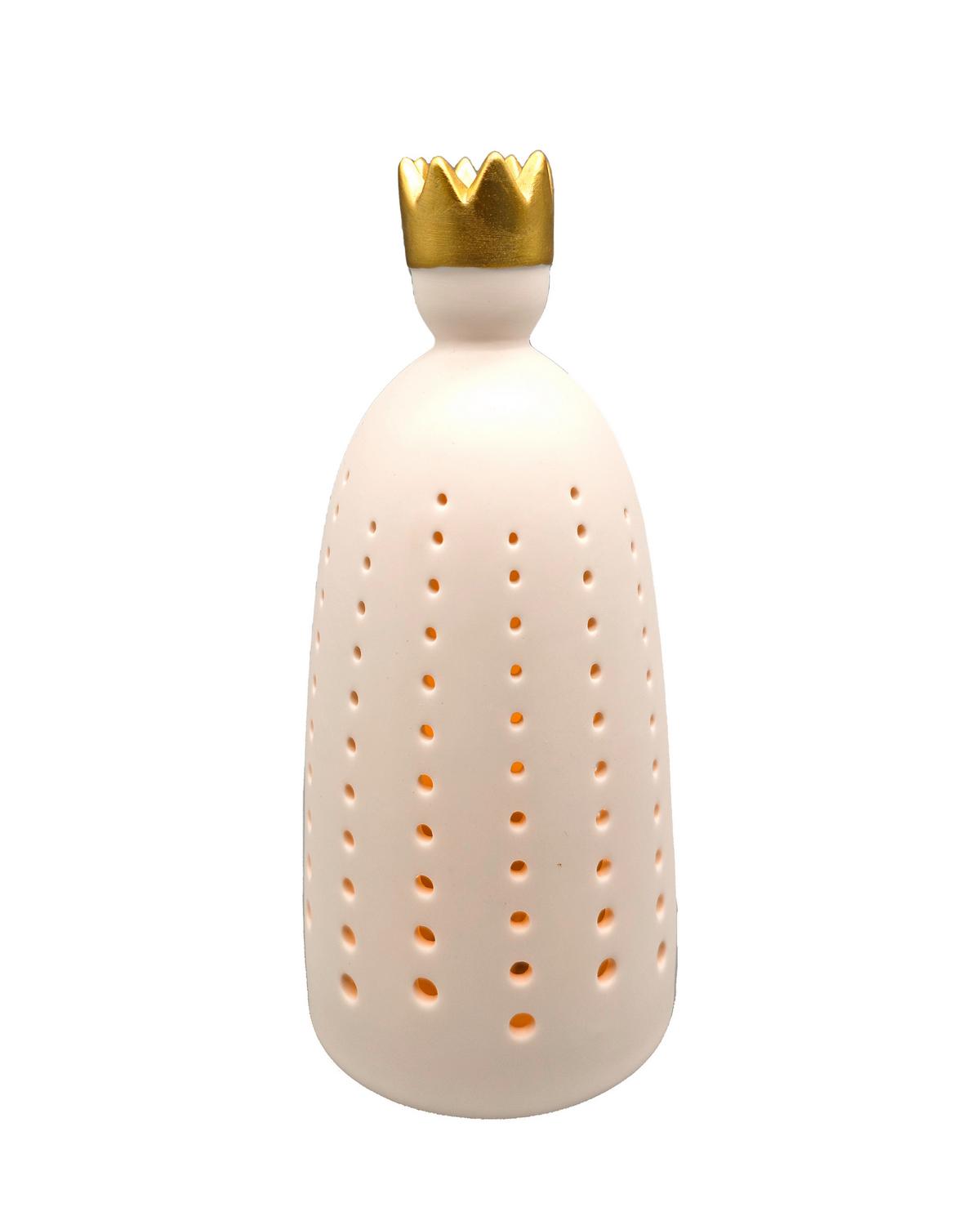 Božična Led-figurica King - zlate barve/bela, Konvencionalno, keramika (9/20cm) - Mömax