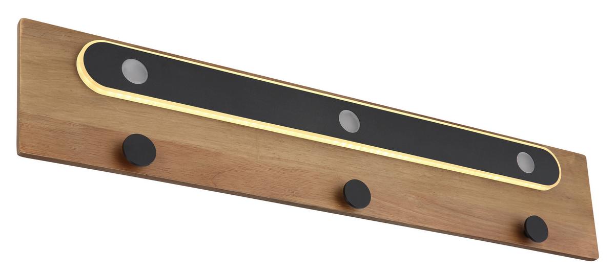 Stenska Led-svetilka Chasey, S Sijalko - črna/temno rjava, Natur, kovina/umetna masa (65/4,8/13cm) - Globo