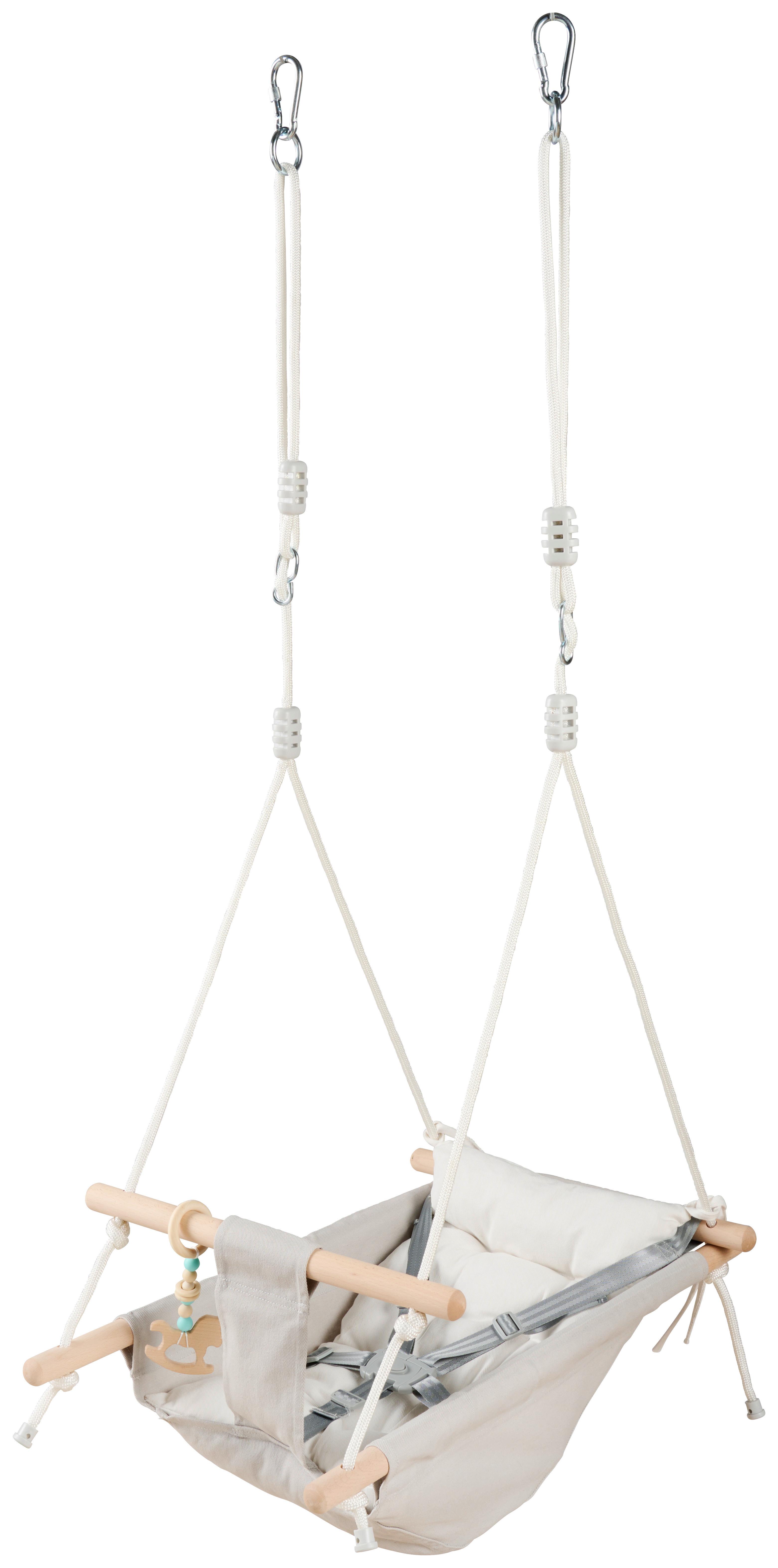 HUŚTAWKA DLA DZIECI ENJOY - kolor naturalny/biały, Basics, tworzywo sztuczne/metal (45/70/170cm) - My Baby Lou