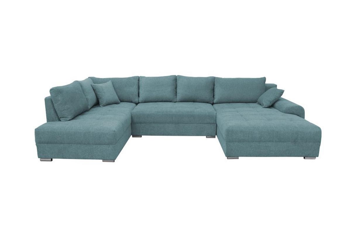 Kutna Garnitura Senso - tirkizna/boje kroma, Moderno, tekstil/drvo (197/346/183cm) - Modern Living