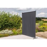 Sichtschutz Textil Silber/Grau - Silberfarben/Grau, KONVENTIONELL, Textil/Metall (155/188/50cm) - Gardenson