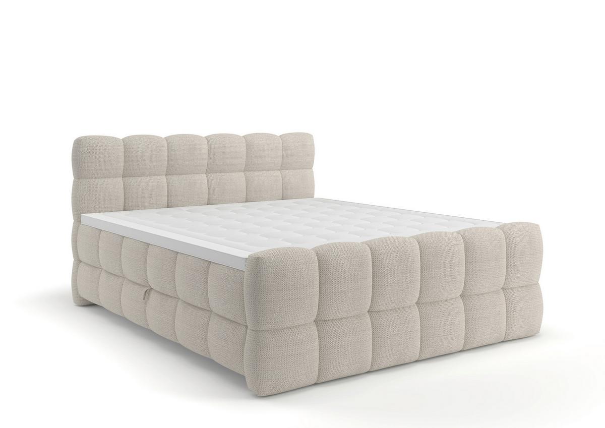 Boxspring Krevet Brisbane - crna/krem, Trend, drvni materijal/drvo (180/200cm) - Premium Living