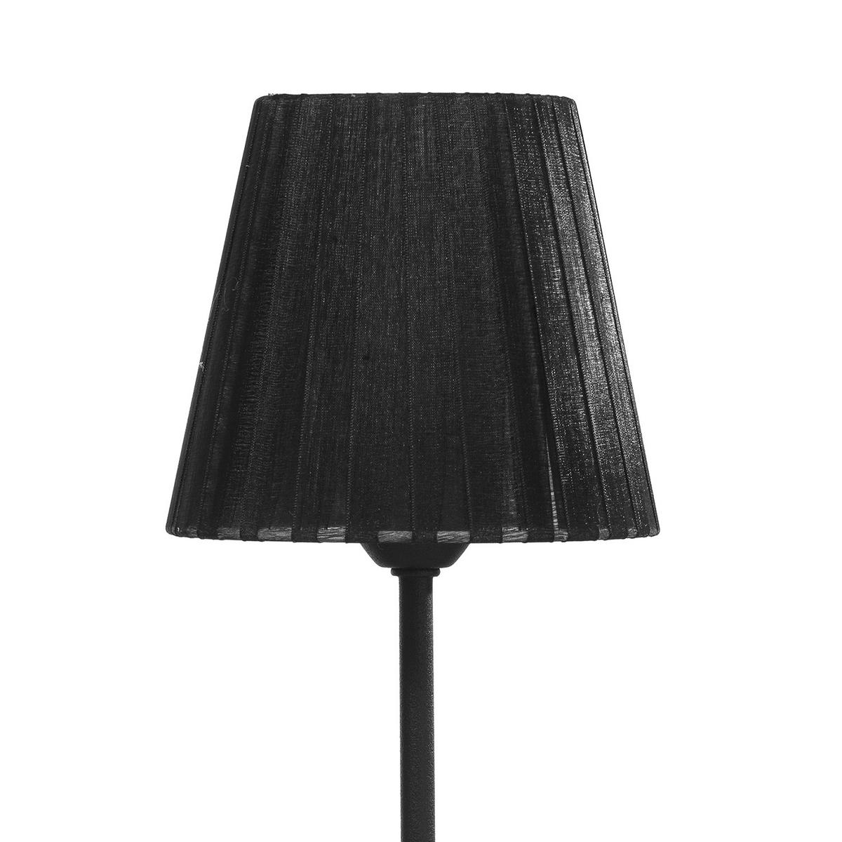 Nachttischleuchte Loris nero Schwarz max. 6 Watt - Schwarz, Basics, Textil/Metall (15/15/36cm)