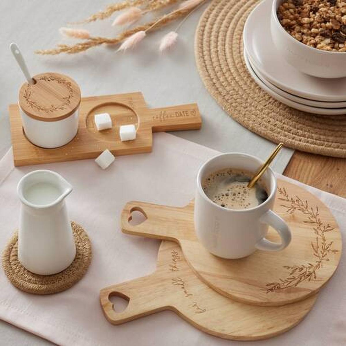 Kínálótálca Fairy Tale - natúr színű, Romantik / Landhaus, fa (18cm) - Zandiara