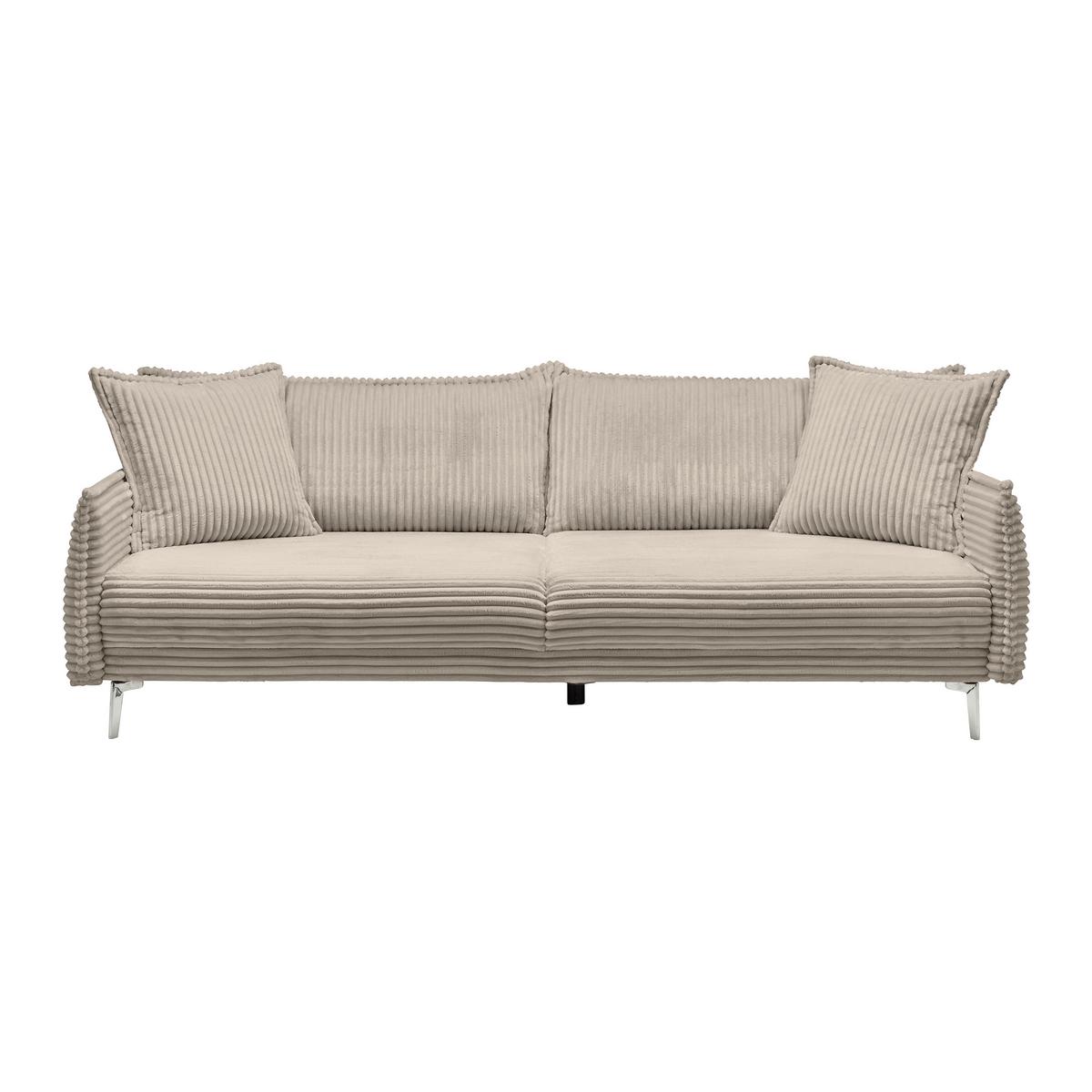 Bigsofa Kiss Cappuccino - Chromfarben/Cappuccino, MODERN, Holz/Metall (241/90/117cm) - Mömax