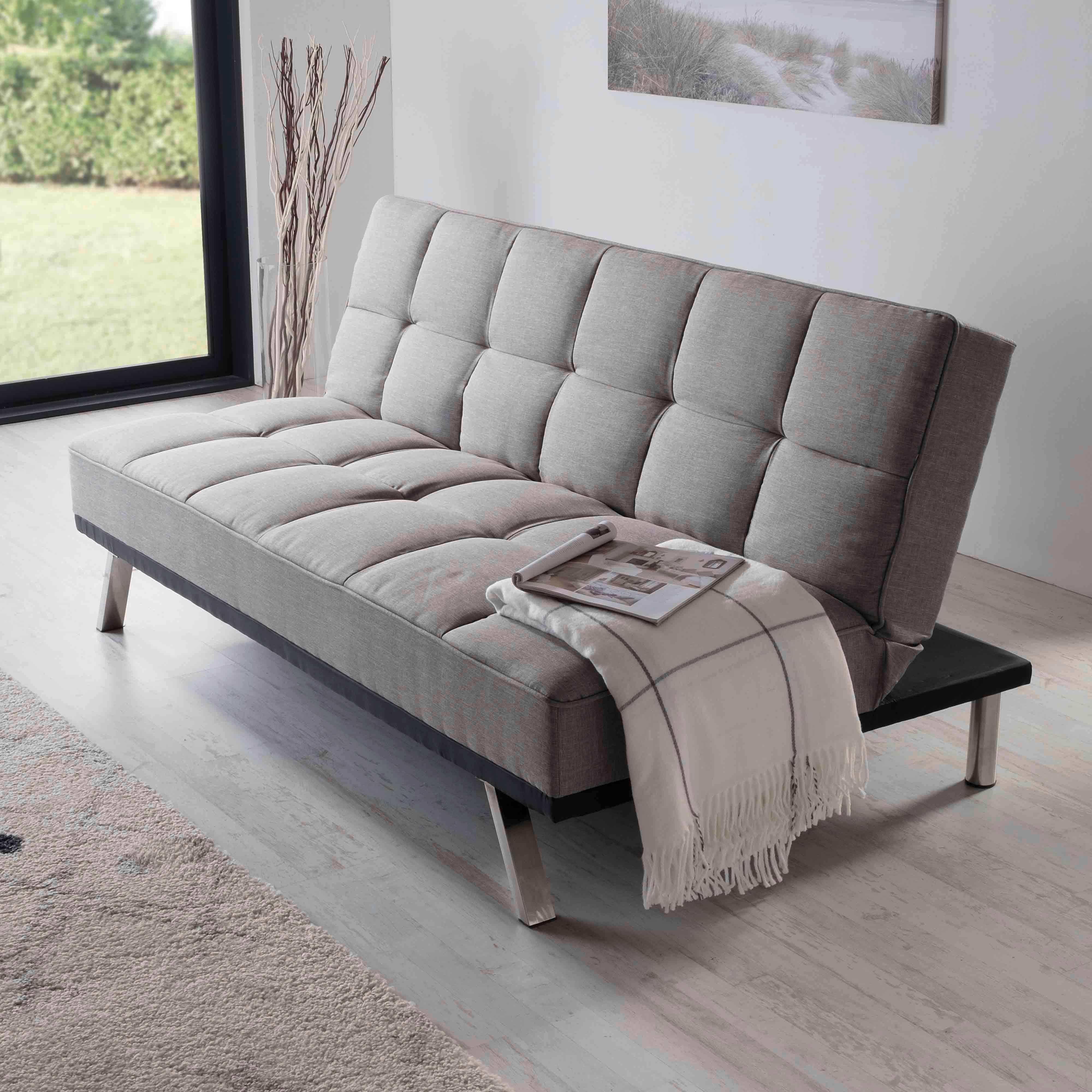 BÄDDSOFFA JAN II -BASED- - grå, Modern, metall/trä (179/84/96cm) - Based