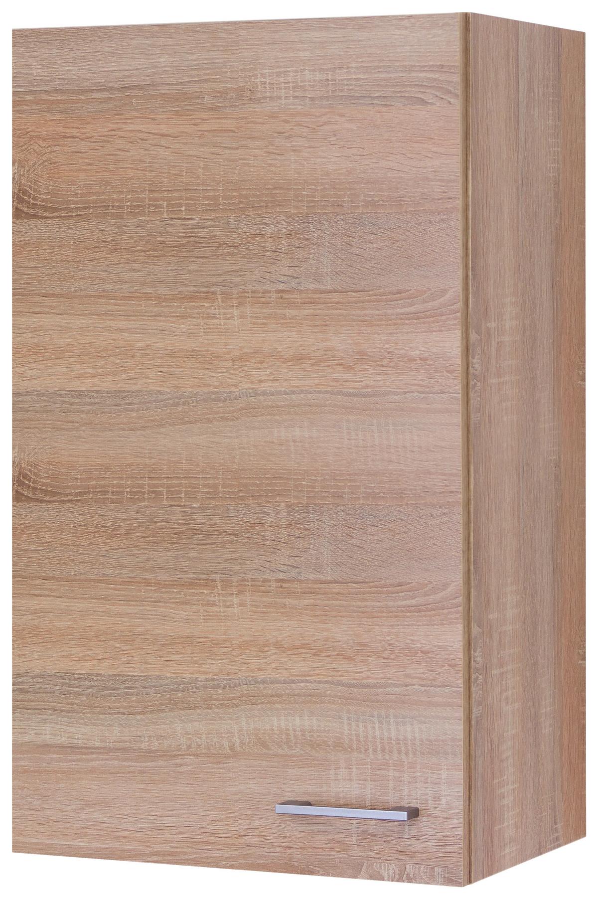 Kuhinjska Zgornja Omarica Samoa, Barva Hrasta - bela/barve aluminija, Konvencionalno, umetna masa/leseni material (50/89/32cm) - FlexWell