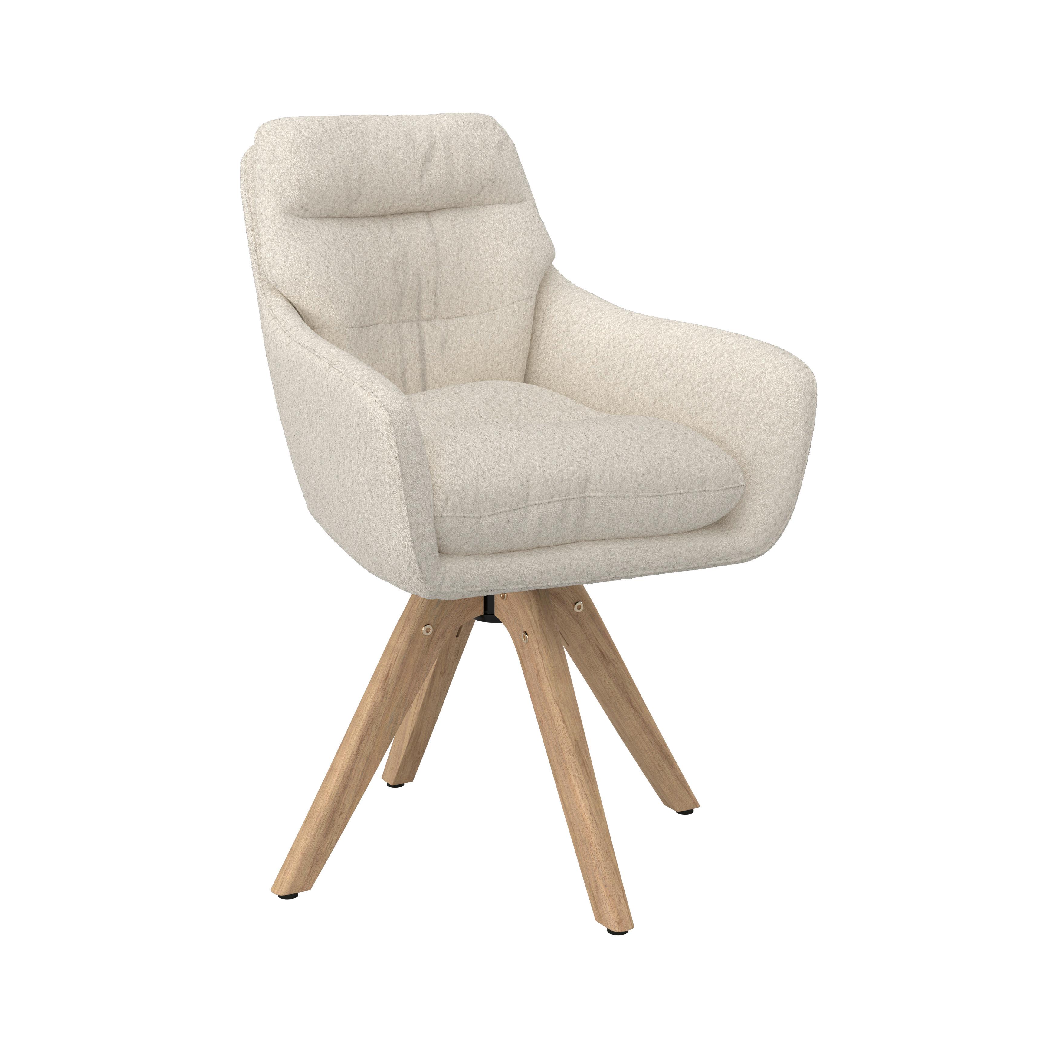 STOL MED ARMSTÖD JUANA - cremefärgad/naturfärgad, Modern, trä/textil (61/93/65cm) - Bessagi Home