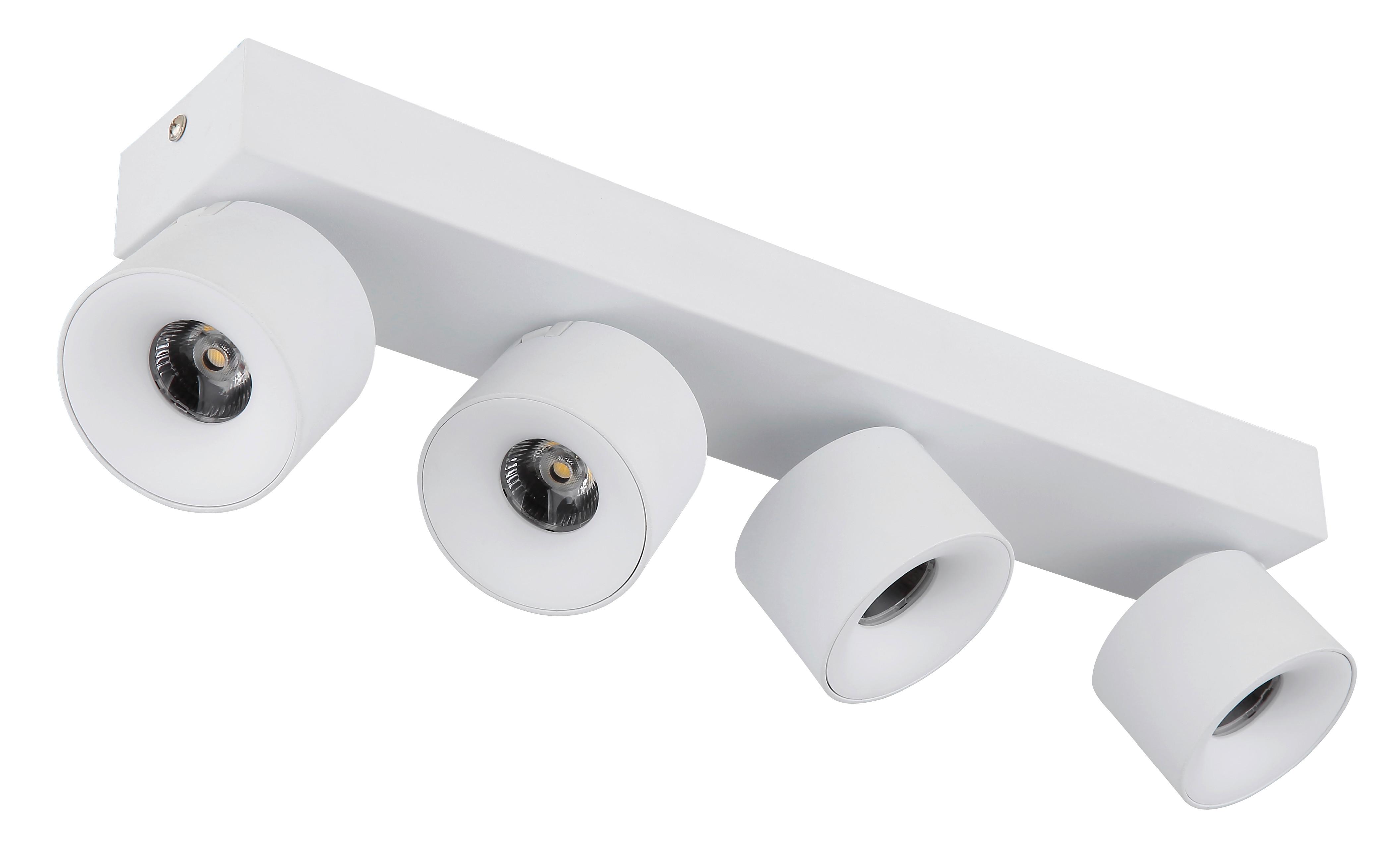 LED-STRAHLER 56961-4W - Weiss/Transparent, Design, Kunststoff/Metall (45,5/7,2/12cm) - Globo