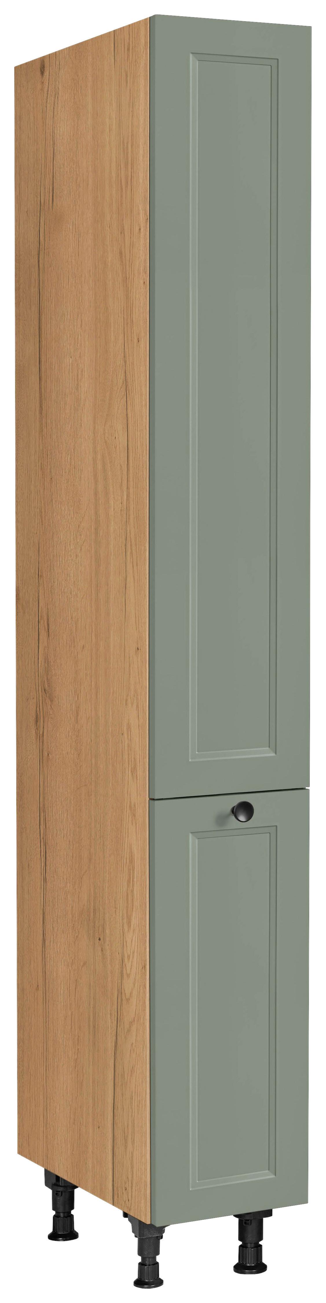 Apothekerschrank Cascada Grün - Eichefarben/Schwarz, MODERN, Holzwerkstoff/Metall (30/216,6/58cm) - Nobilia