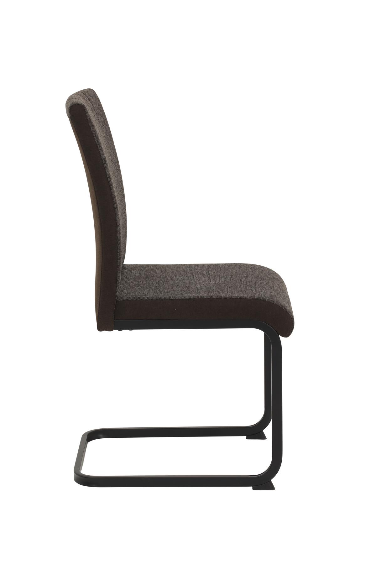 SCHWINGSTUHL-SET LINN S 4ER-SET - Schwarz/Braun, MODERN, Textil/Metall (43/92/52cm) - MID.YOU
