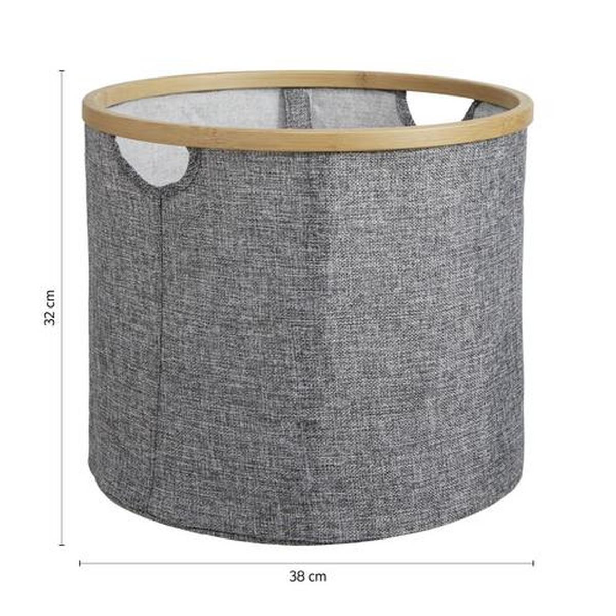 POJEMNIK DO PRZECHOWYWANIA BENT - szary, Modern, drewno/tkanina (38/32cm) - Modern Living