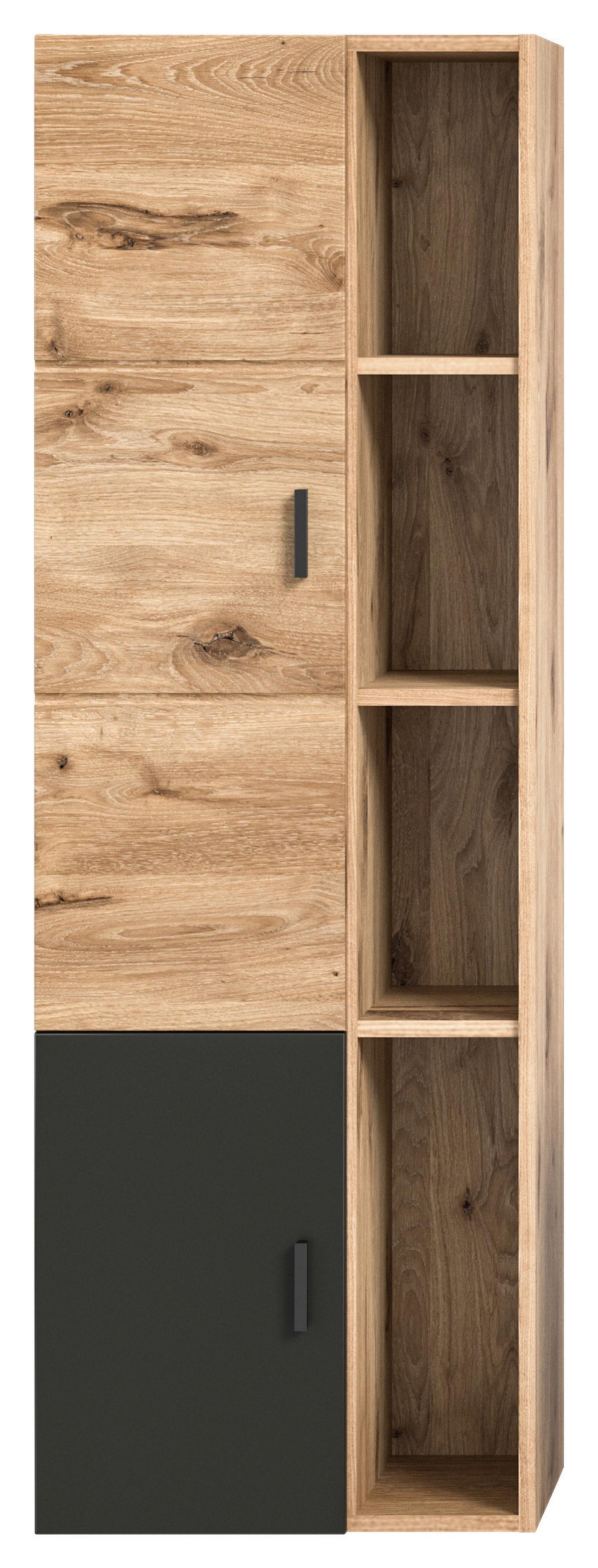 Midischrank Grado ca. 48x144 cm Eiche/Grau - Eichefarben/Grau, MODERN, Holzwerkstoff/Metall (48/144/35cm) - MID.YOU