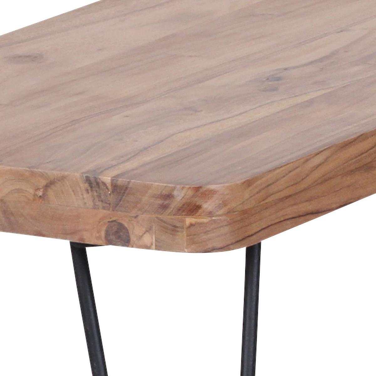 Sitzbank "Bagli", aus Akazie - Schwarz/Akaziefarben, MODERN, Holz/Metall (160/45/40cm) - MID.YOU