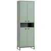 Schuhschrank Janne ca.60,2x185,5x33,1cm Pistazie - Schwarz/Grün, LIFESTYLE, Holzwerkstoff/Metall (60,2/185,5/33,1cm) - MID.YOU