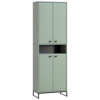 Schuhschrank Janne ca.60,2x185,5x33,1cm Pistazie - Schwarz/Grün, LIFESTYLE, Holzwerkstoff/Metall (60,2/185,5/33,1cm) - MID.YOU
