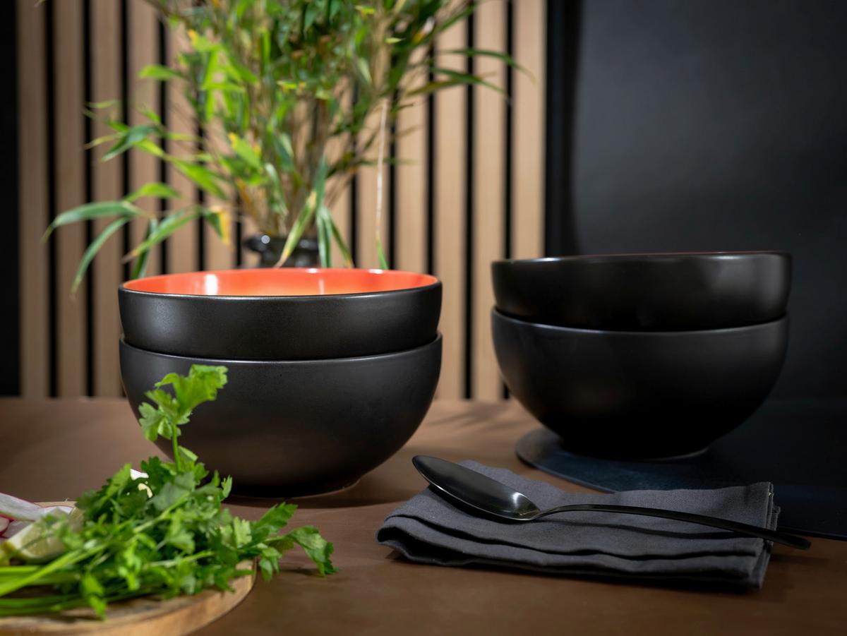 Tálszett 24929 Hot Red Buddha Bowl - sárga/fekete, Trend, kerámia (17,5/8,5cm) - Creatable