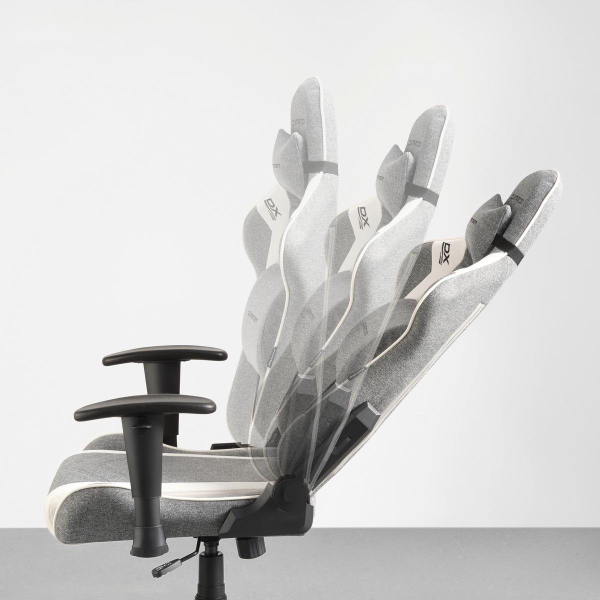 Gamingstuhl In Grau/schwarz/weiss - Weiss/Schwarz, Modern, Kunststoff/Textil (70/126/70cm) - Dxracer