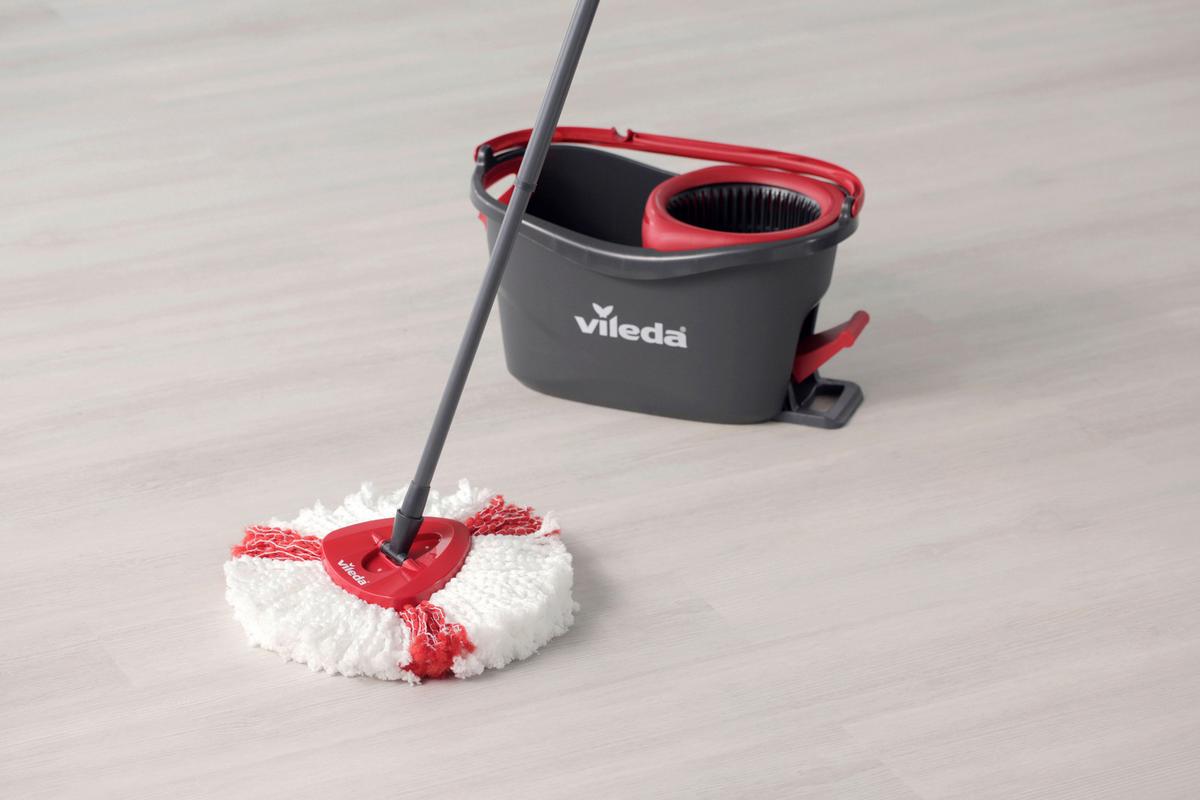 Bodenreinigungsset Easy Wring Supermocio Turbo, 3-teilig - Schwarz/Weiß, Basics, Textil (49/29,6/29,3cm) - Vileda