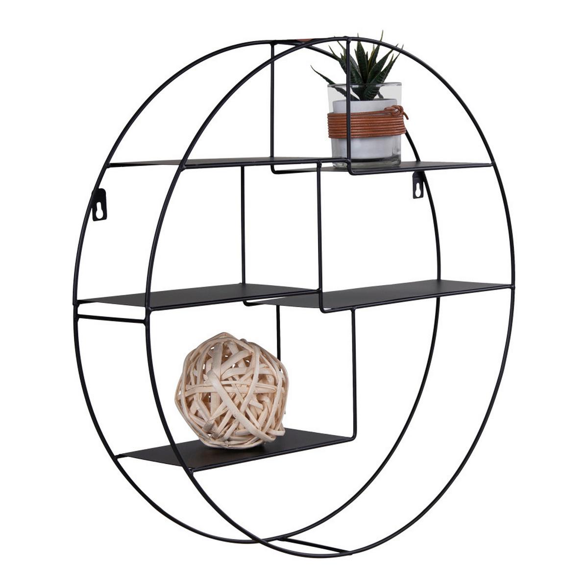 Wandregal Genk Shelf Schwarz Ø ca. 47cm - Schwarz, Design, Metall (47/10/47cm)