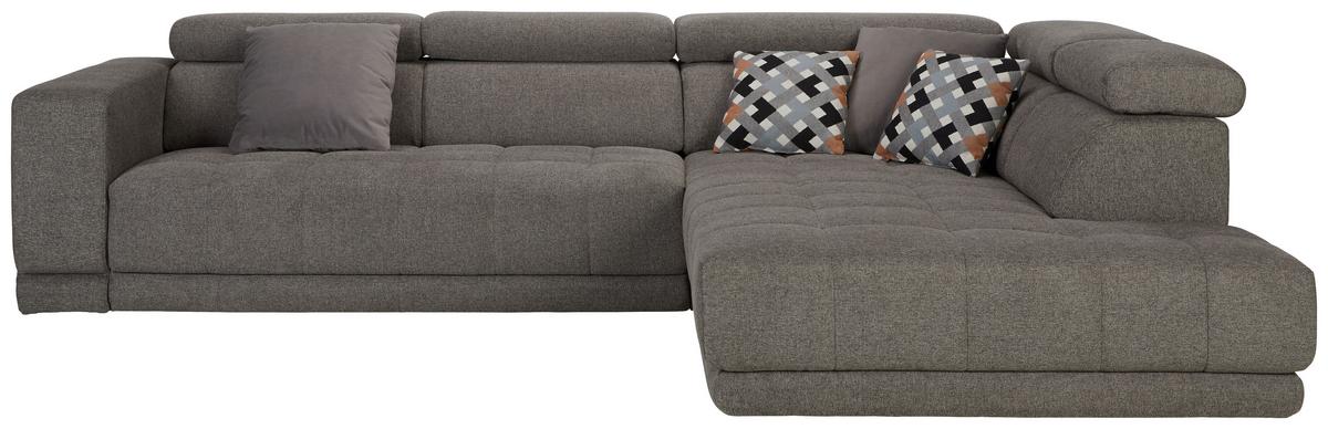 Ecksofa in Grau - Schwarz/Grau, Konventionell, Kunststoff/Textil (321/98/230cm) - Mömax
